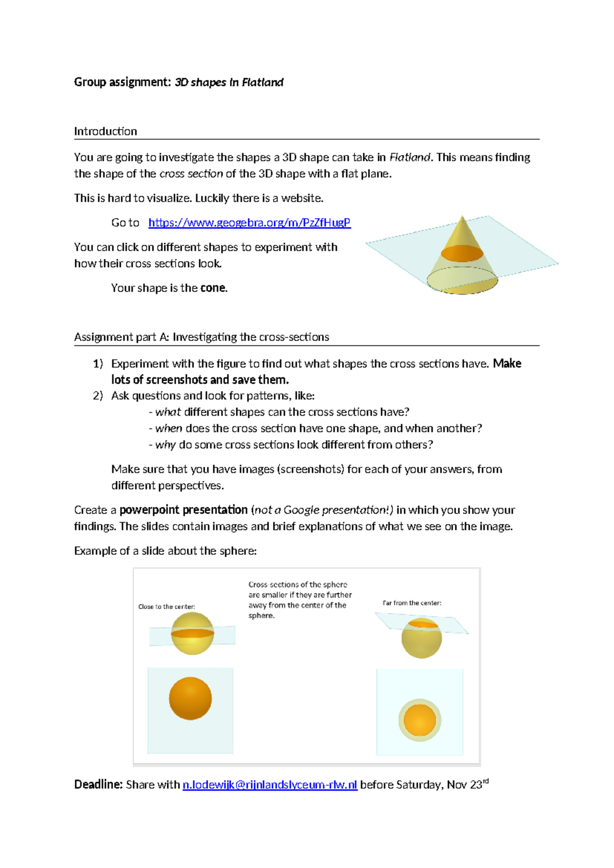 Group Assignment: Exploring 3D Shapes in Flatland - Studeersnel