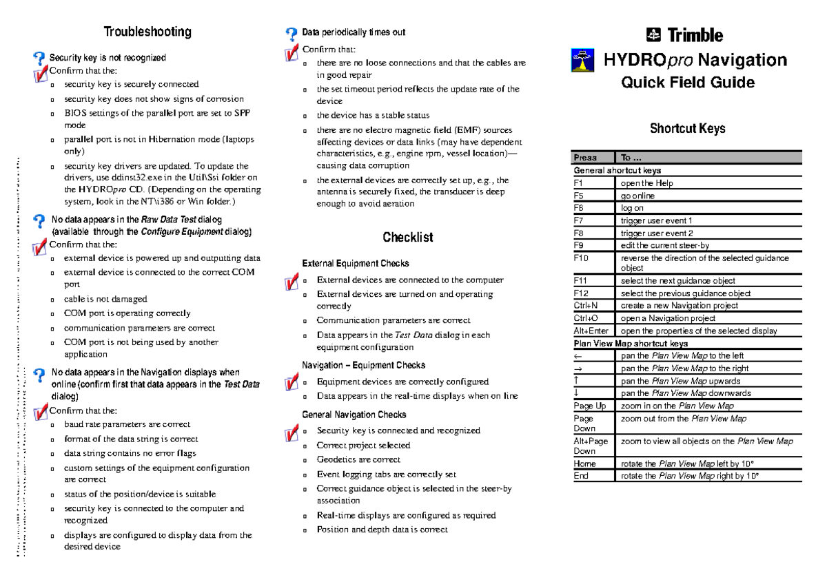 Nav QFld - Troubleshooting Guide for HYDROpro Navigation Systems - Studocu