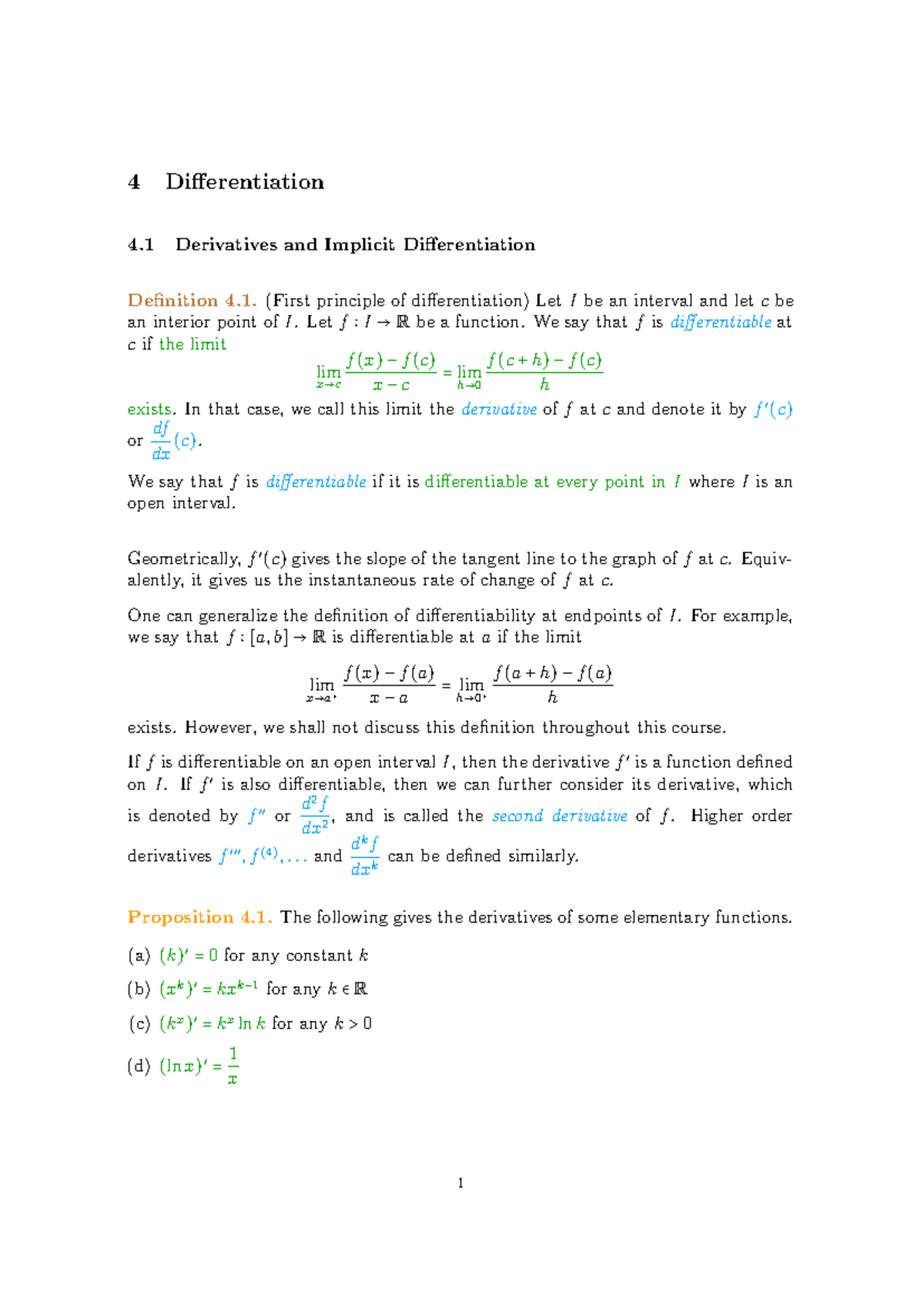 Differentiation Concepts and Applications - Section 4 Notes - Studocu
