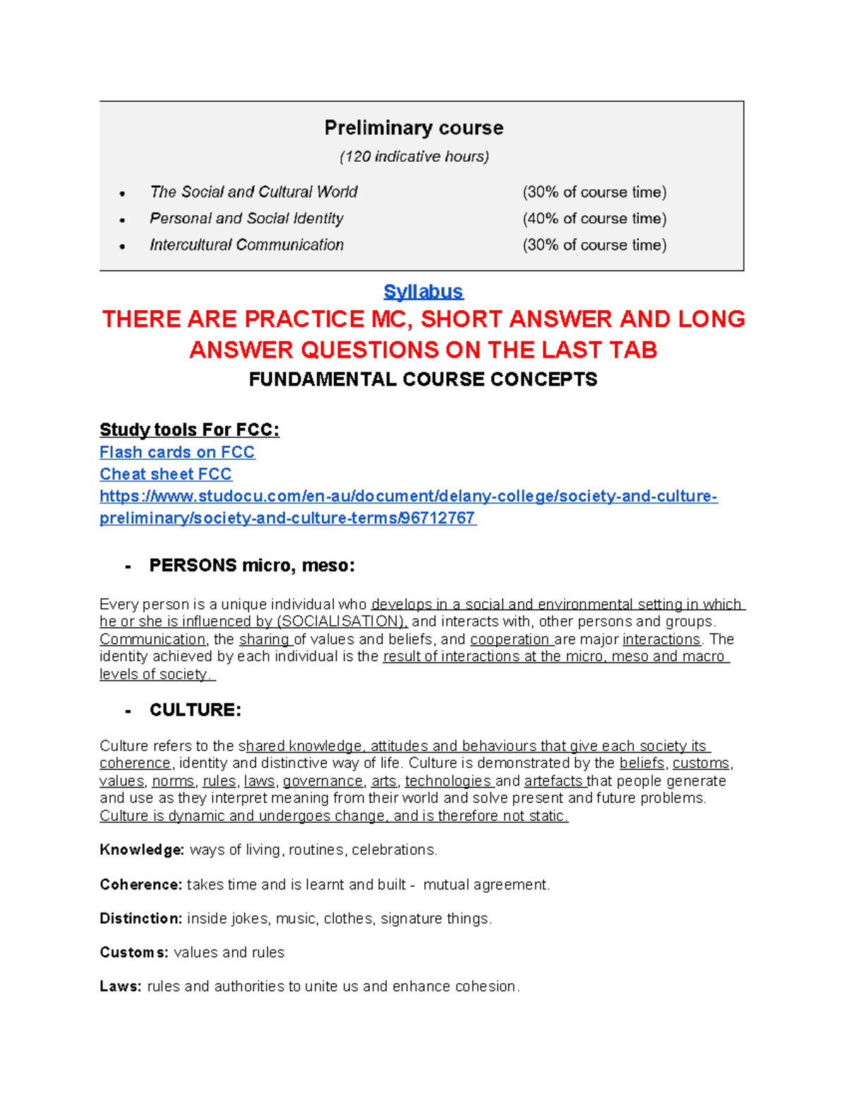 SAC Notes: Fundamental Course Concepts for FCC Study Guide - Studocu