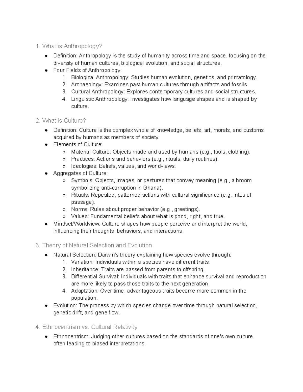 Anthro 101 Study Guide: Key Concepts & Major Hominins Explained - Studocu