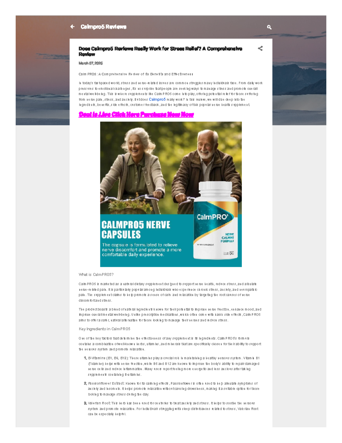 CalmPRO5 Supplement Review: Stress Relief and Nerve Health Insights ...