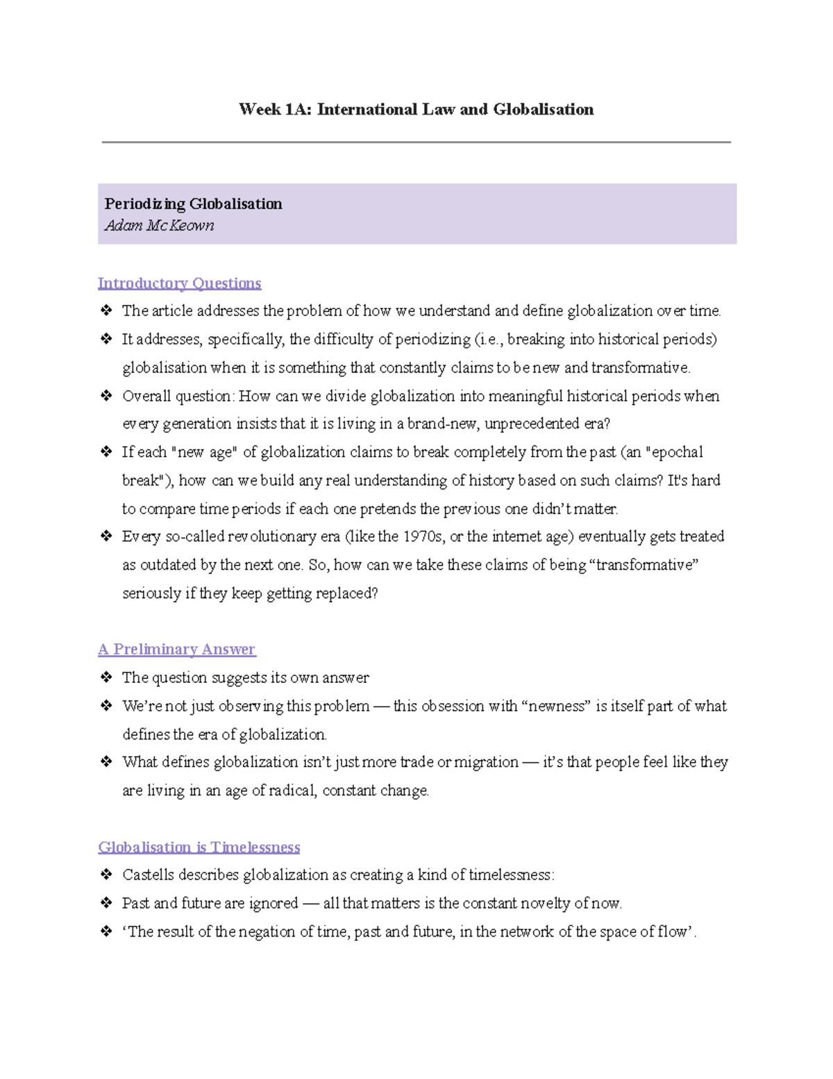 Week 1A: Globalization and Its Historical Periodization Analysis - Studocu