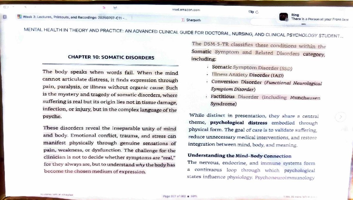 Week 3: Lecture Notes on Somatic Disorders - CHAPTER 10 Insights - Studocu