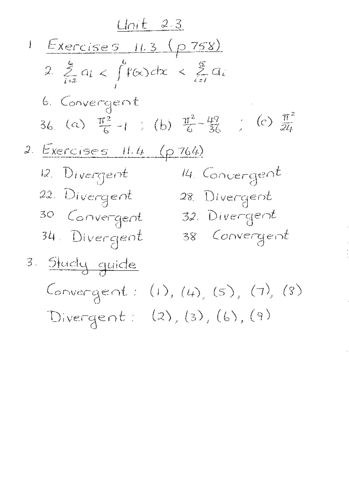 Solutions for Unit 2.3 Exercises and Study Guide - Studocu