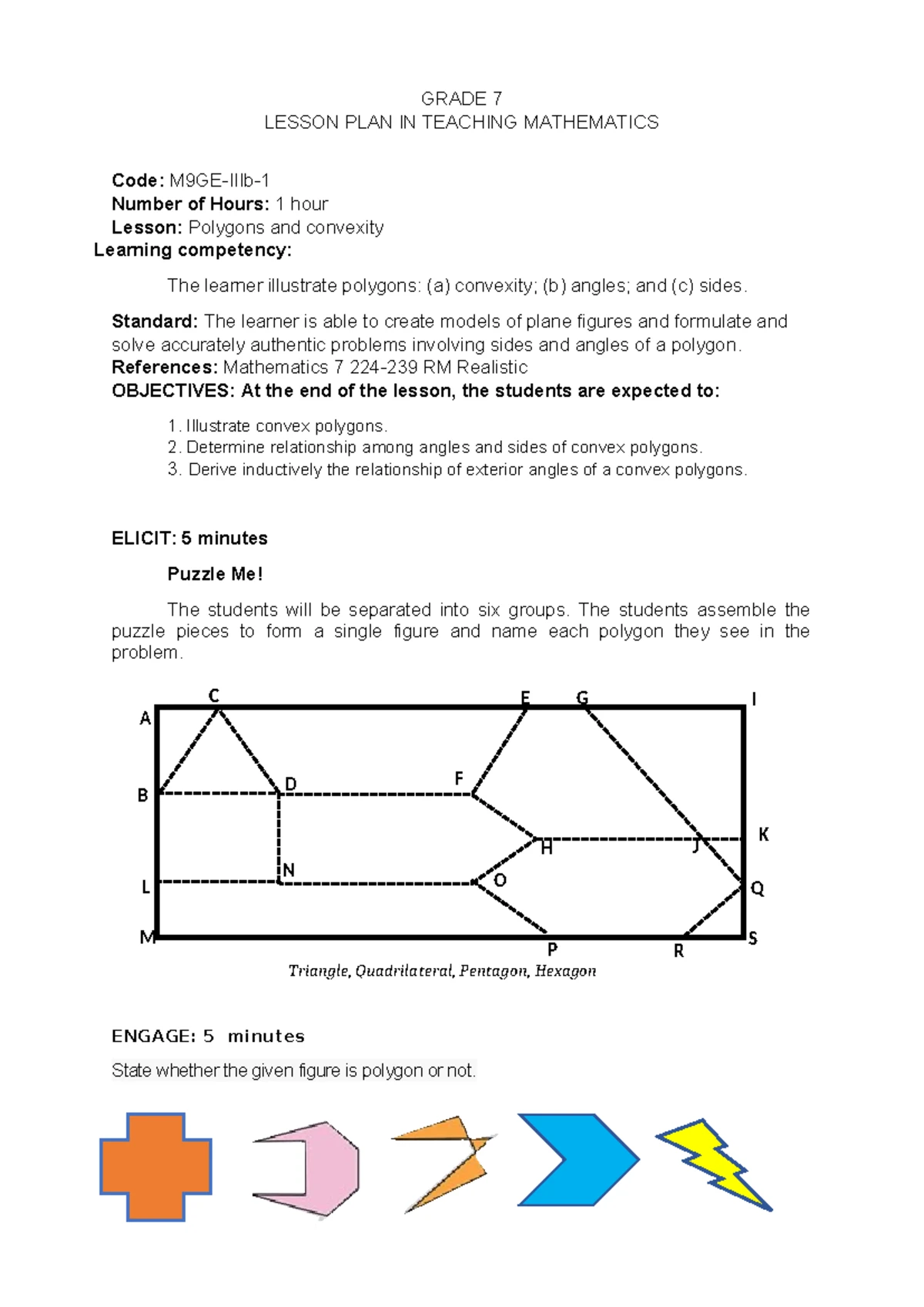 Grade 9 Math: Lesson Plan on the Six Trigonometric Ratios - Studocu