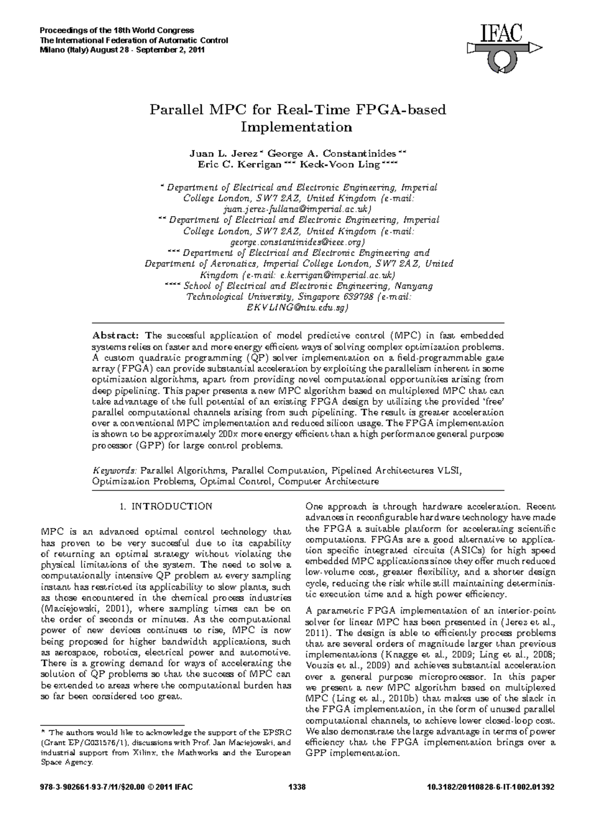 1-s2 - research paper - Parallel MPC for Real-Time FPGA-based ...