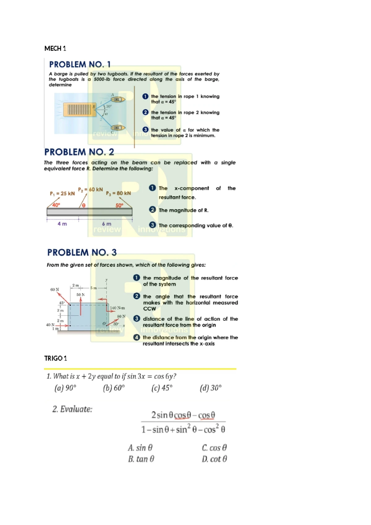 CE Board EXAM Review - Mathematics & Hydraulics Overview - Studocu