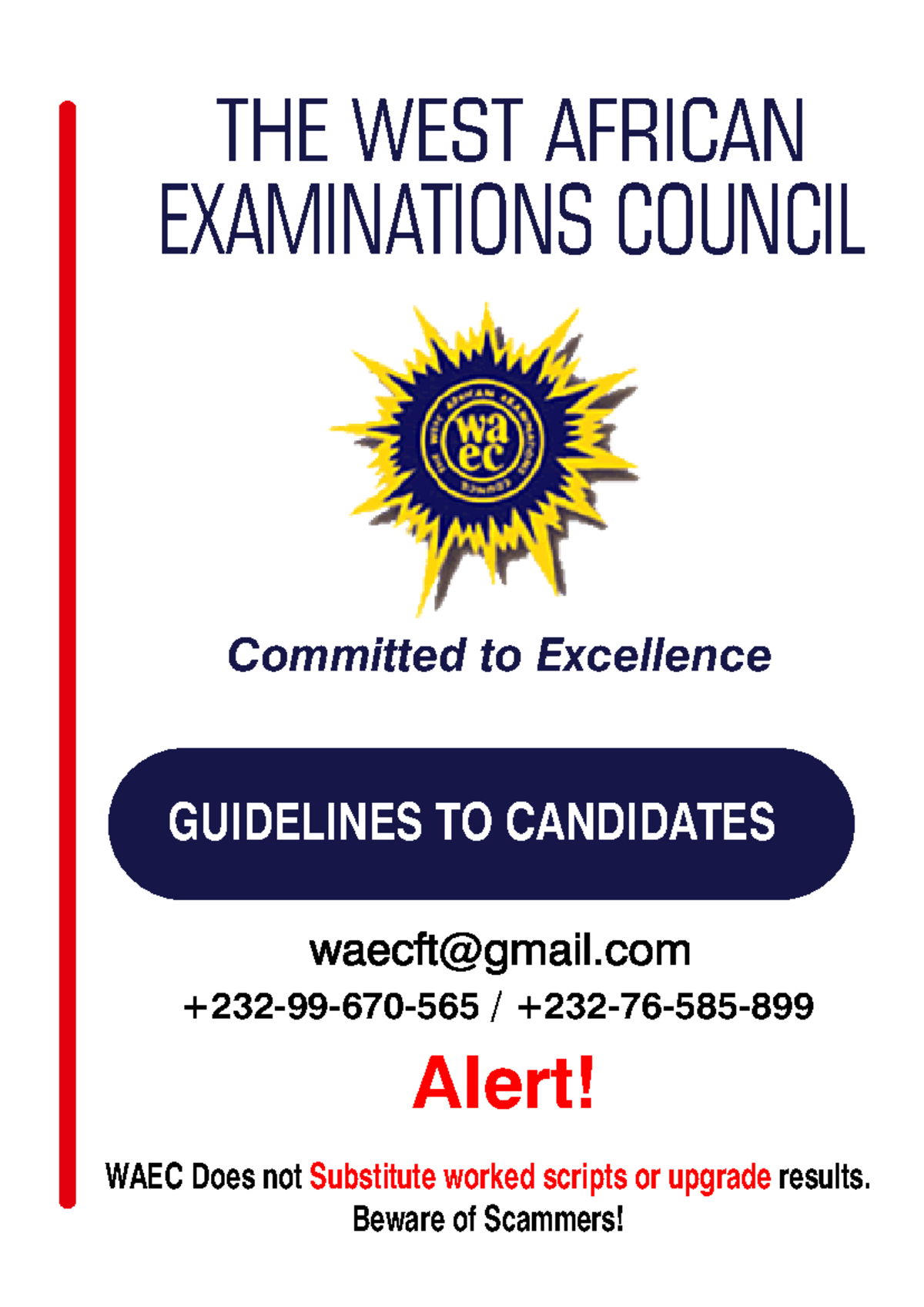 WAEC Guidelines: Essential Rules and Tips for Candidates - Studocu
