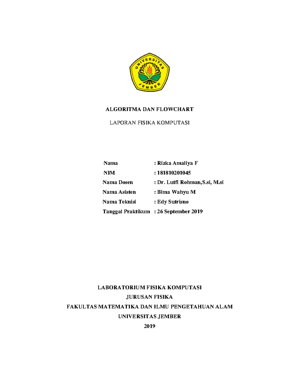 1818102010 Praktikum Algoritma dan Flowchart Laporan Modul 3 - Studocu