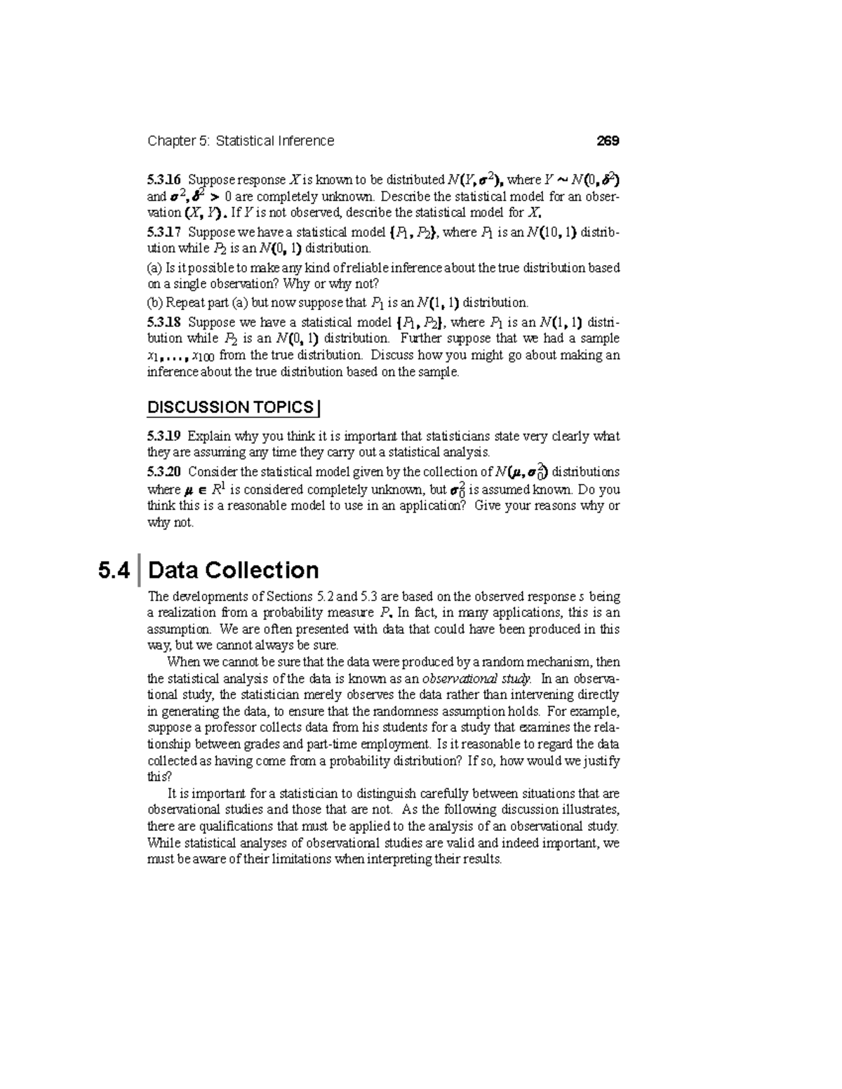Chapter 5: Statistical Inference and Observational Studies in ...