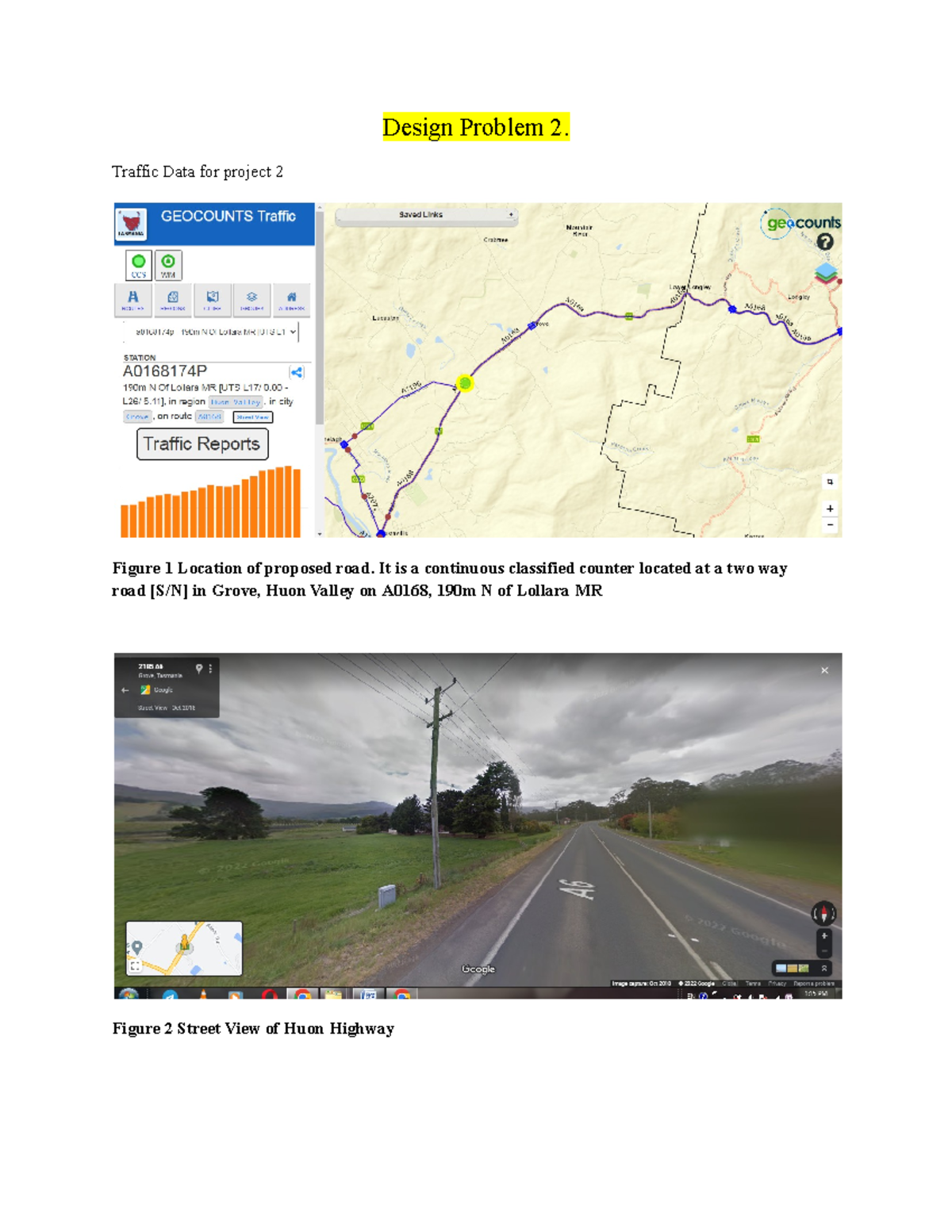 Design Problem 2 - Nill - Design Problem 2. Traffic Data for project 2 ...