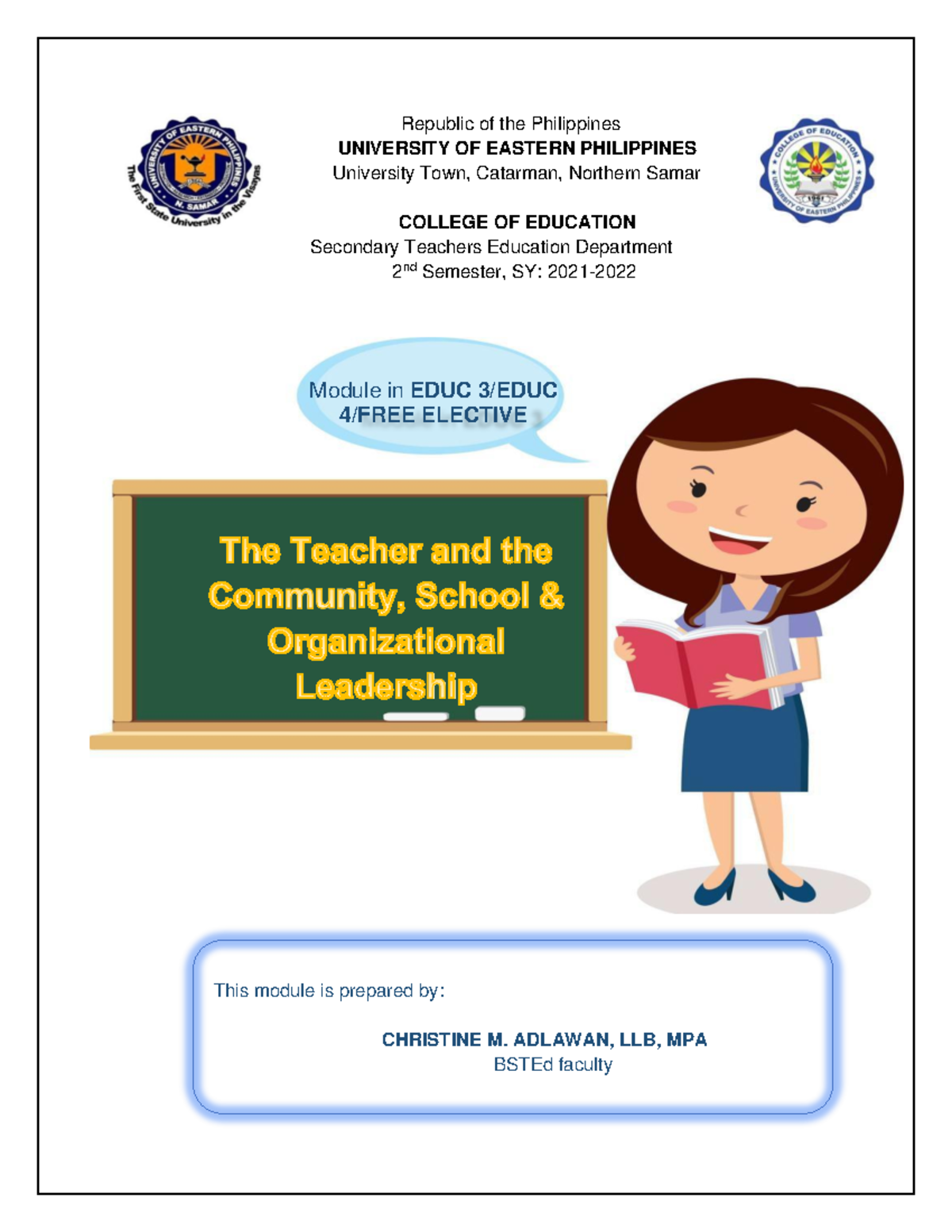 EDUC 3 - Module 3: Transforming School Culture as an Institution - Studocu