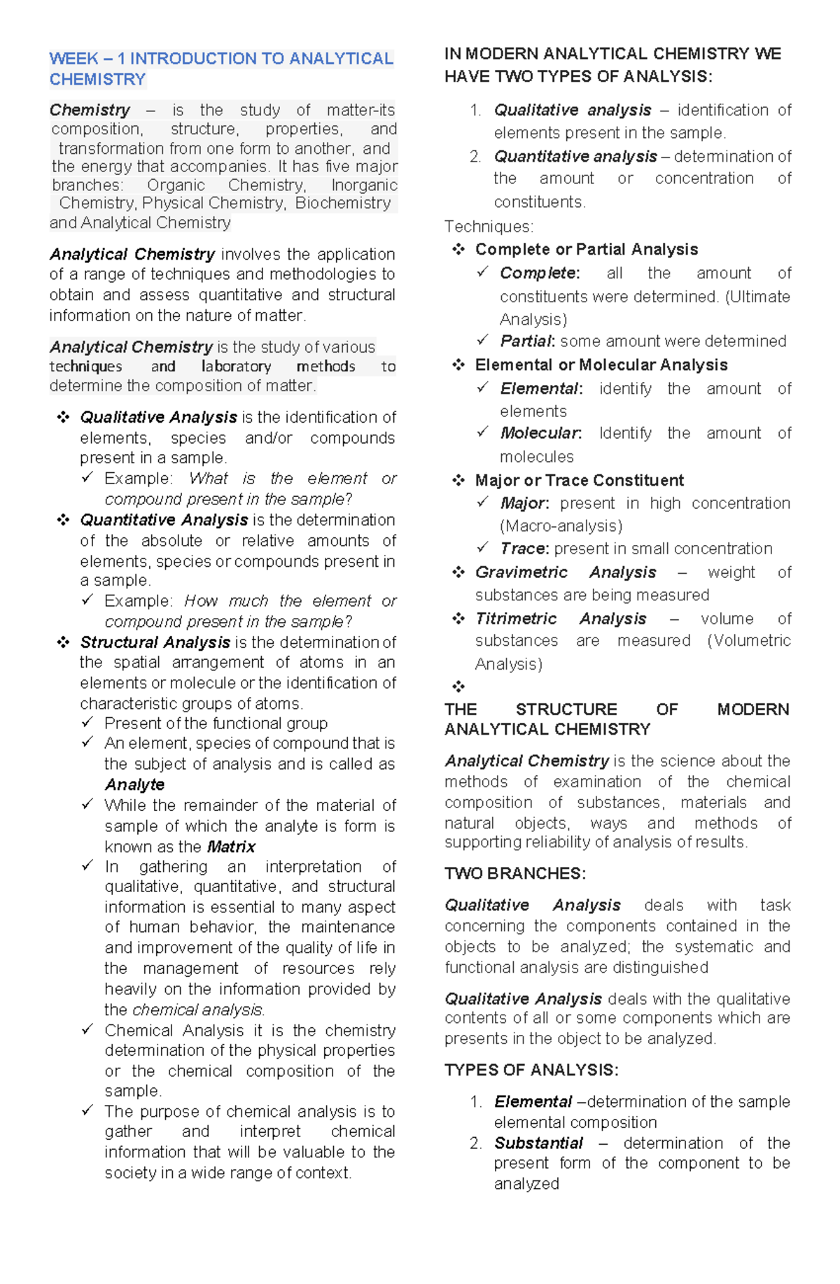 Analytical Chemistry Prelims Reviewer: Key Concepts and Techniques ...