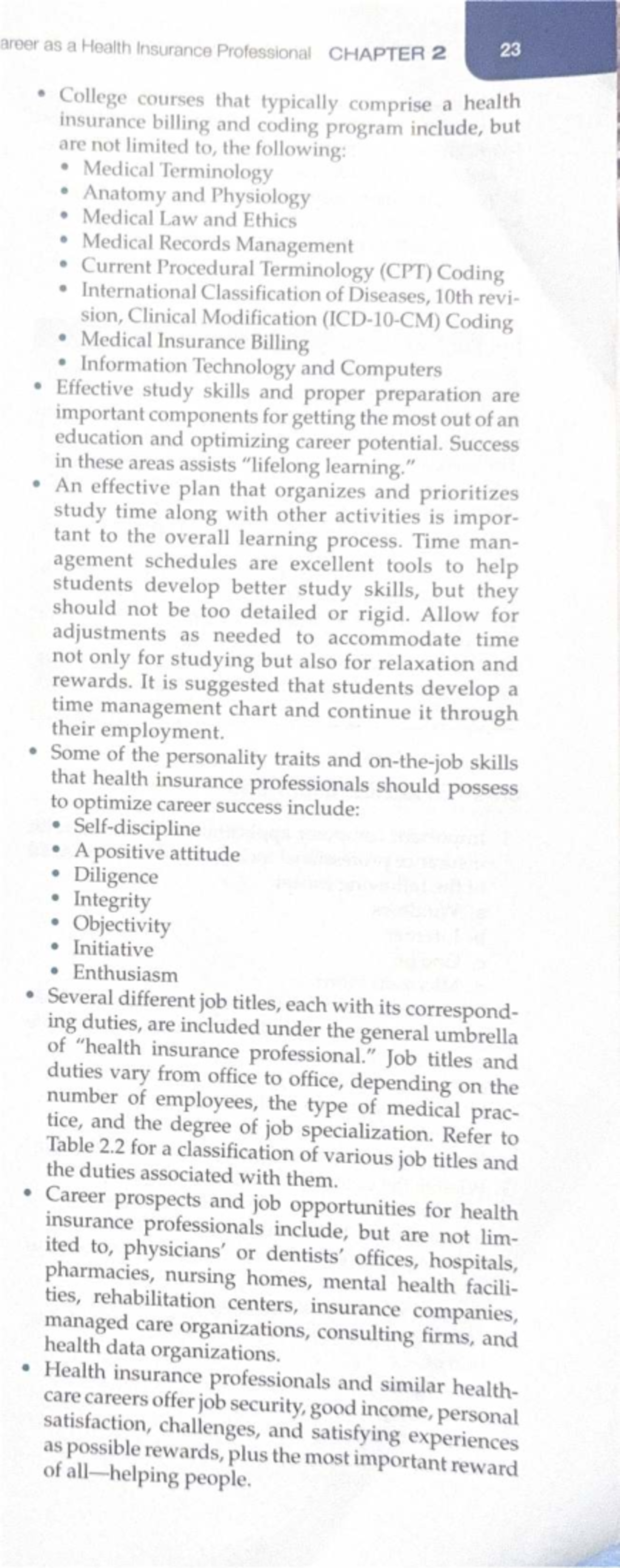Career as a Health Insurance Professional: Chapter 2 Insights - Studocu