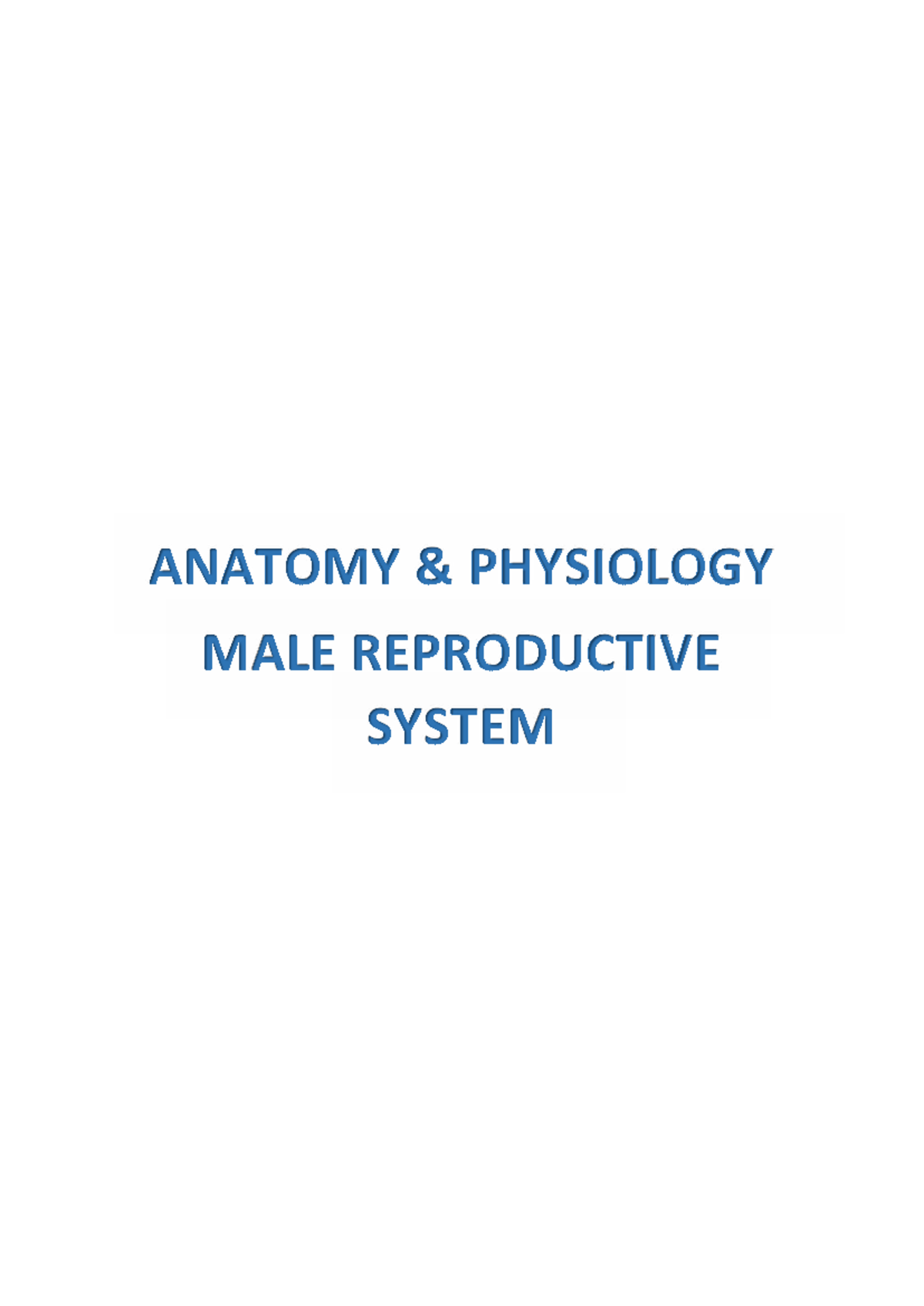 12 MALE Reproductive System Overview and Key Functions - Studocu