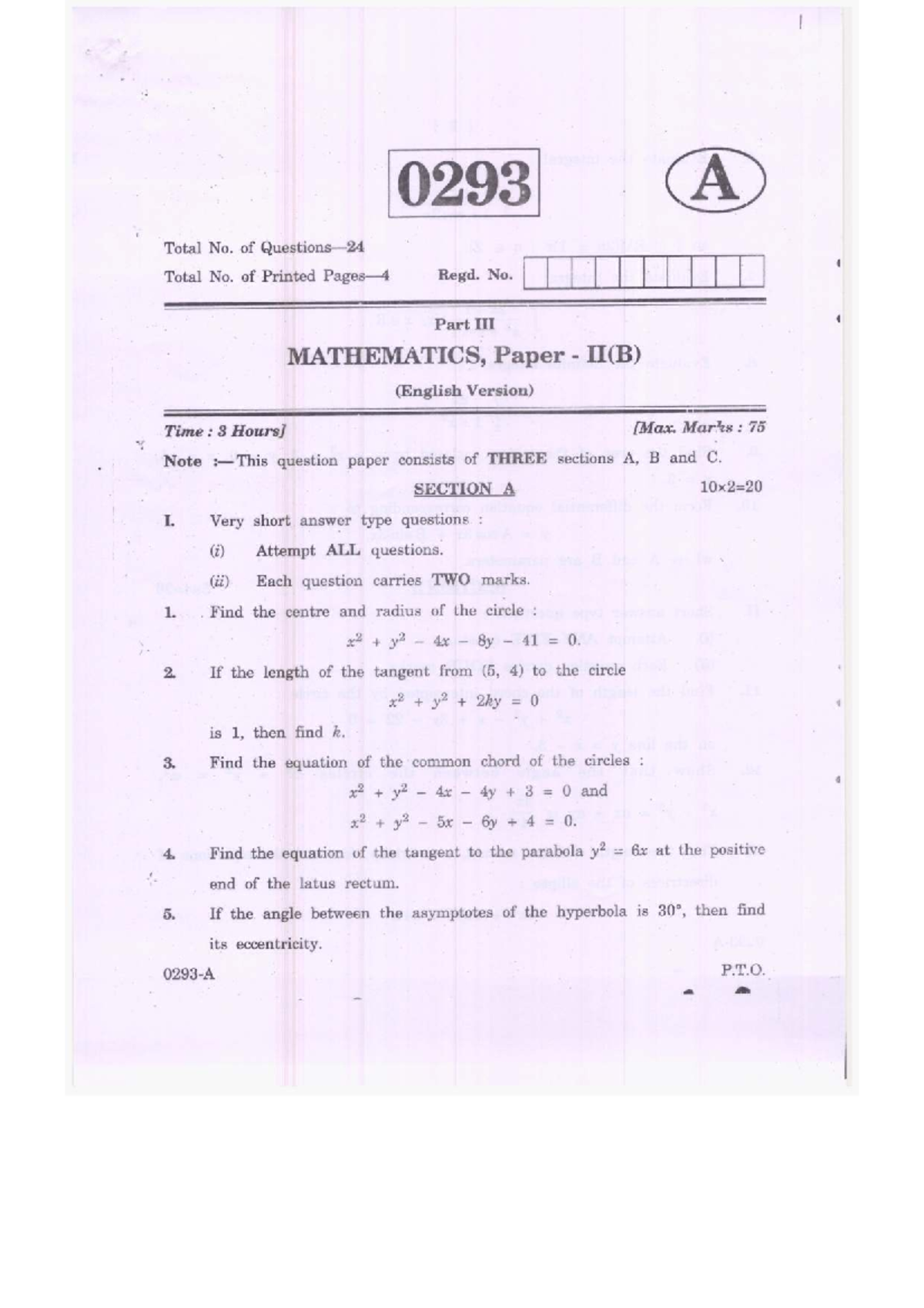 Mathematics Paper II(B) Exam Questions (EM-TM) - Studocu