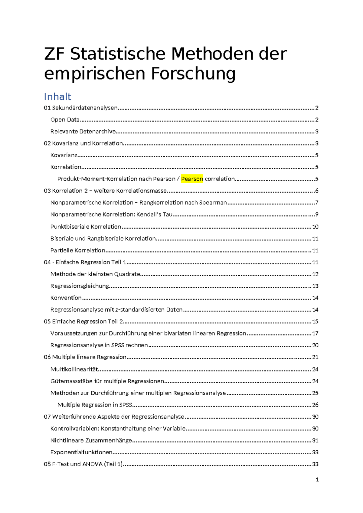 ZF Statistik III Prüfungsunterlagen: Statistische Methoden & SPSS ...
