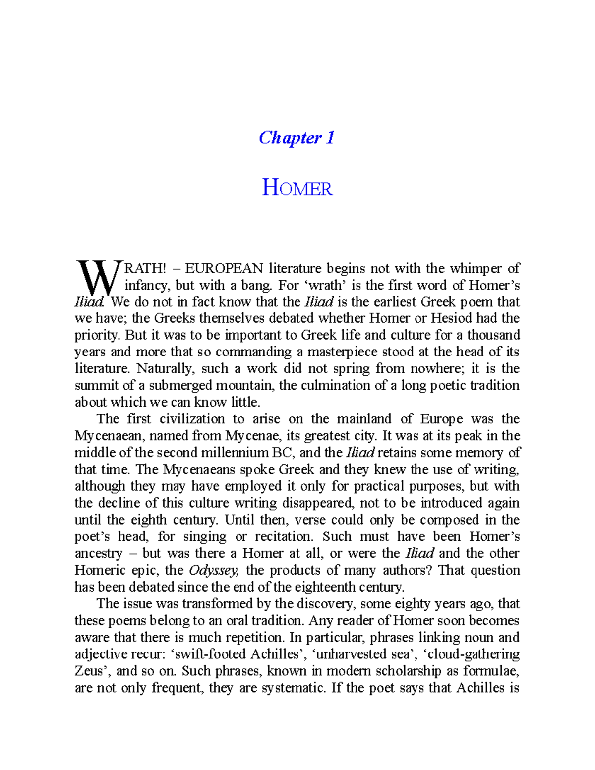 Homer's Epics: Analyzing Themes and Characters in The Iliad and The ...