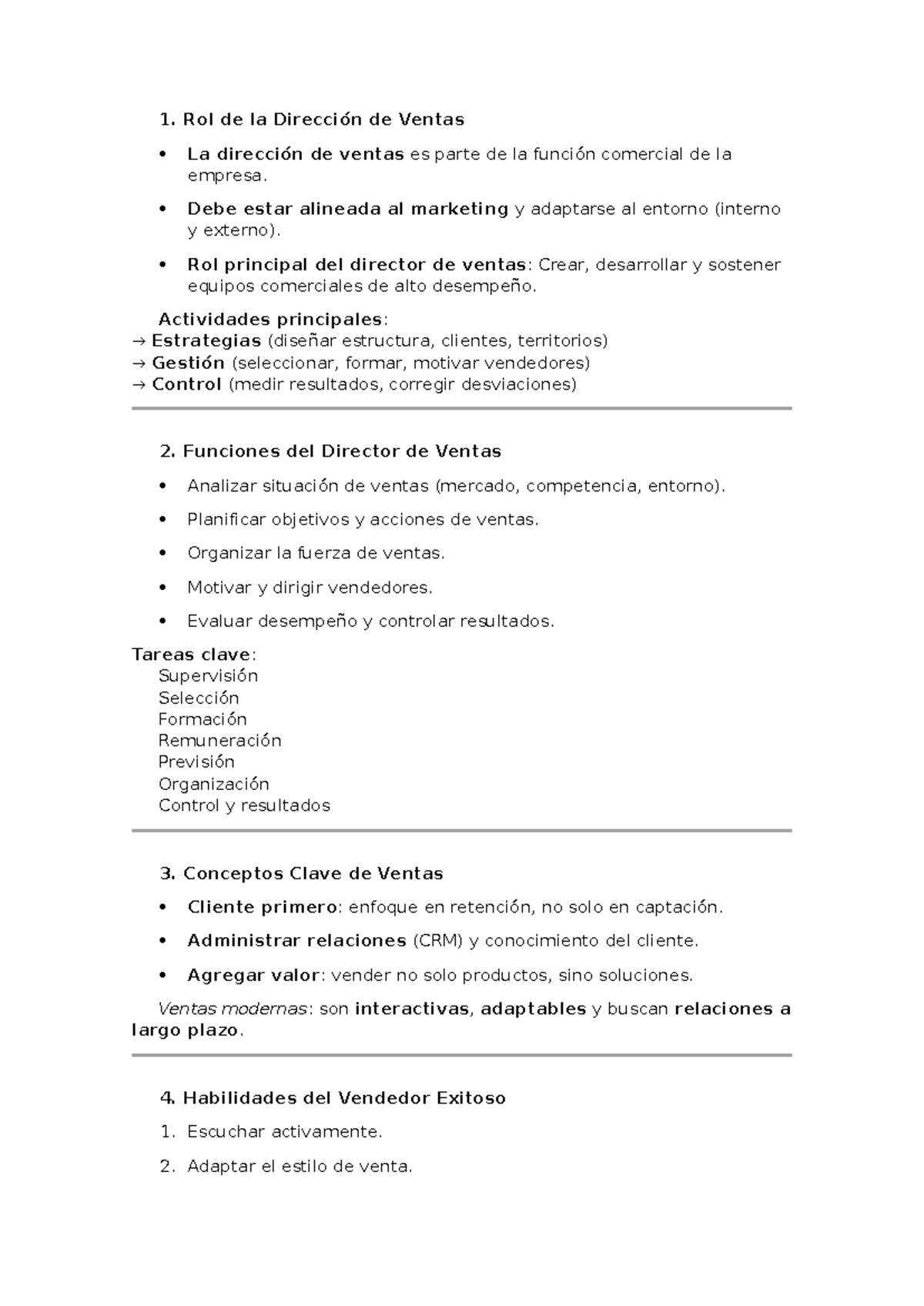 Repaso de Dirección de Ventas - PC1: Estrategias y Habilidades Clave ...