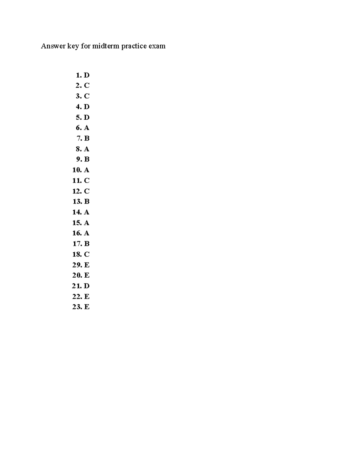 Answers 3140 Practice Midterm - Physiology 3140A - Answer key for ...