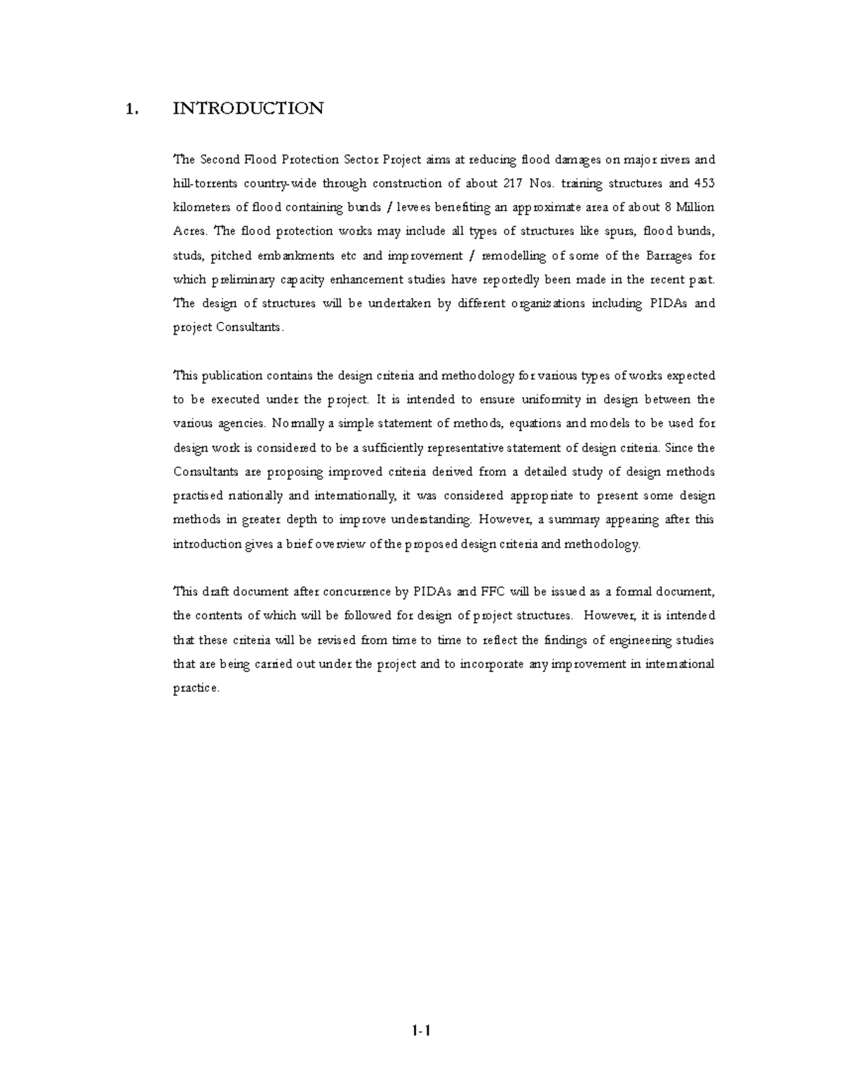 Chapter 1 design criteria - 1- 1. INTRODUCTION The Second Flood ...