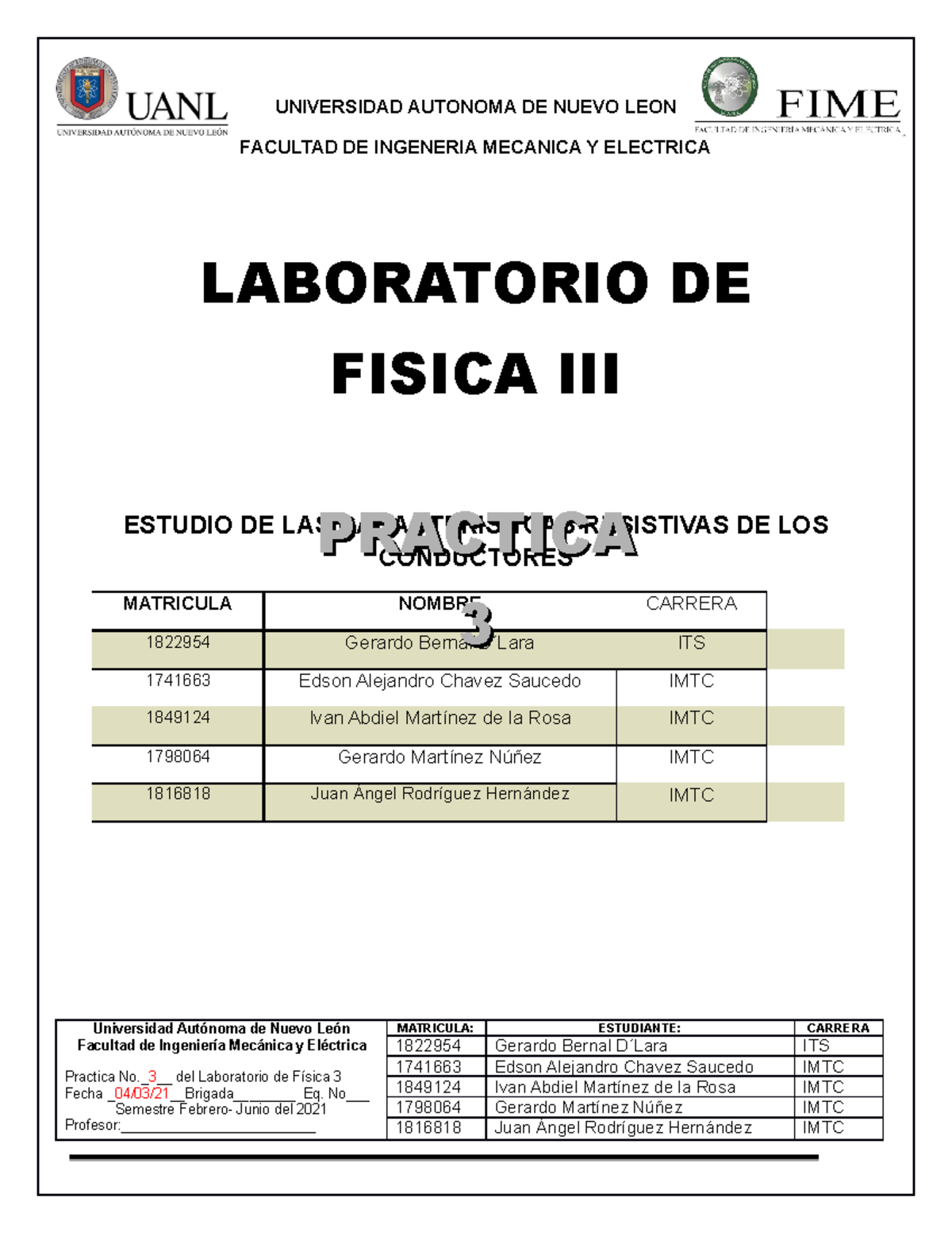 Practica 3 lab de fisica 3 - UNIVERSIDAD AUTONOMA DE NUEVO LEON ...