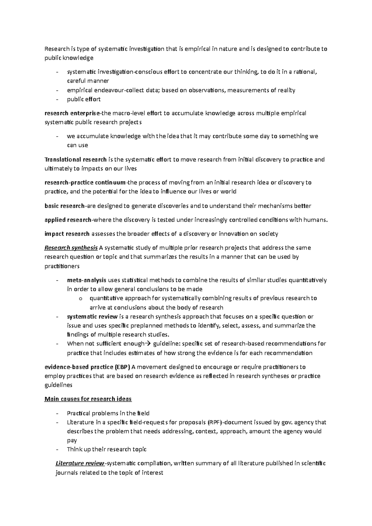 Chapter 1: Foundations of Research Methods & Key Terminology - Studeersnel