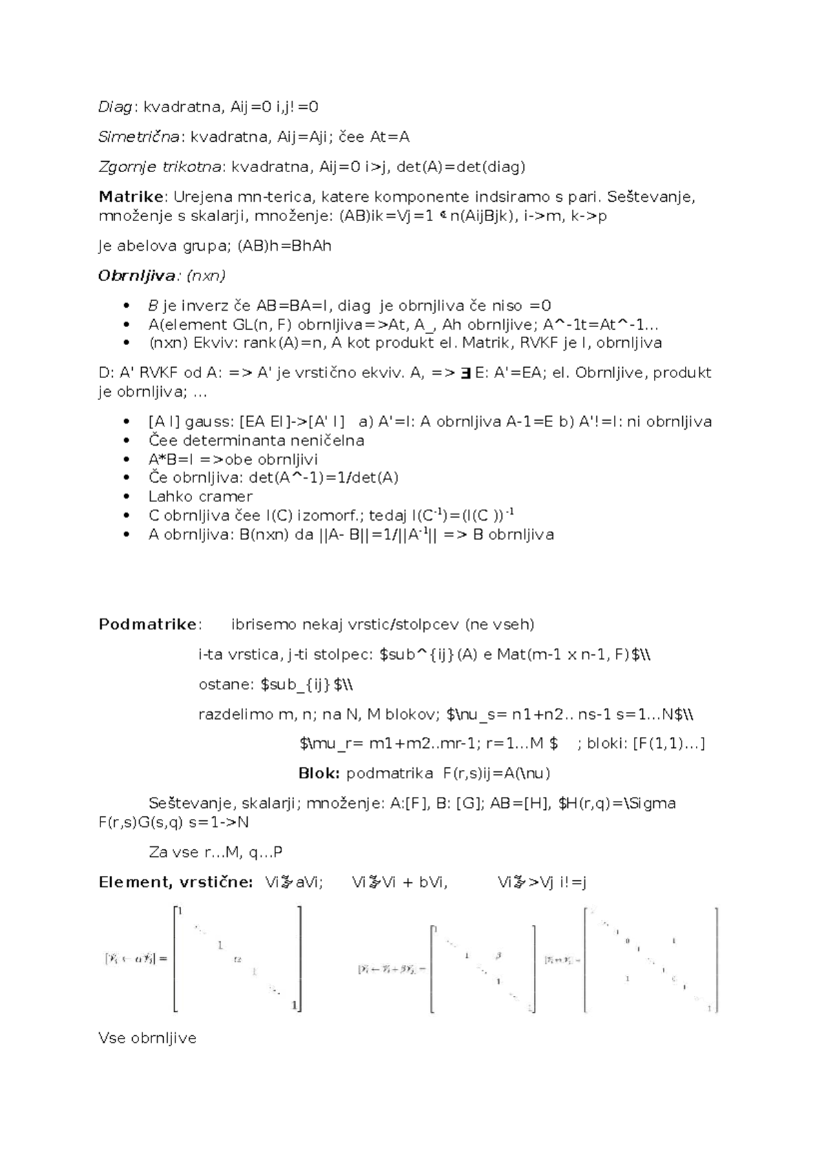 Matkol 2 - Kokokvij iz Matematike: Diagonalizacija in Matrike - Studocu