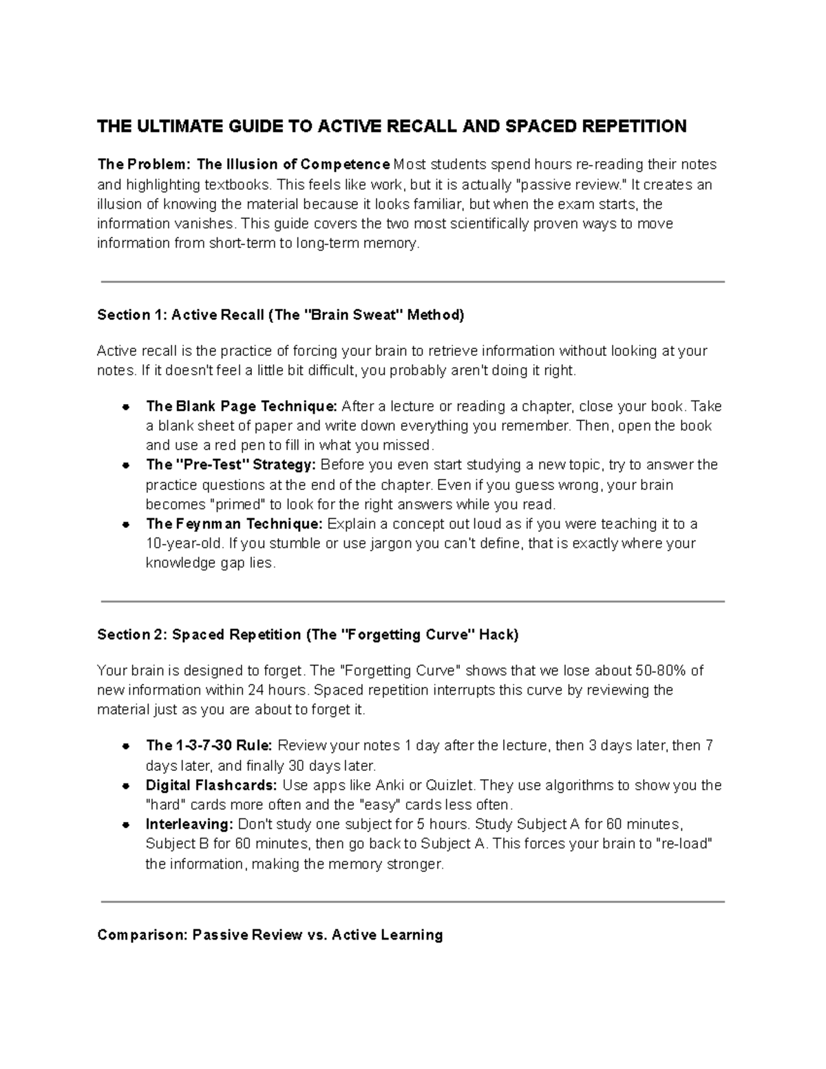 Active Recall & Spaced Repetition: A Study Guide for Success - Studocu