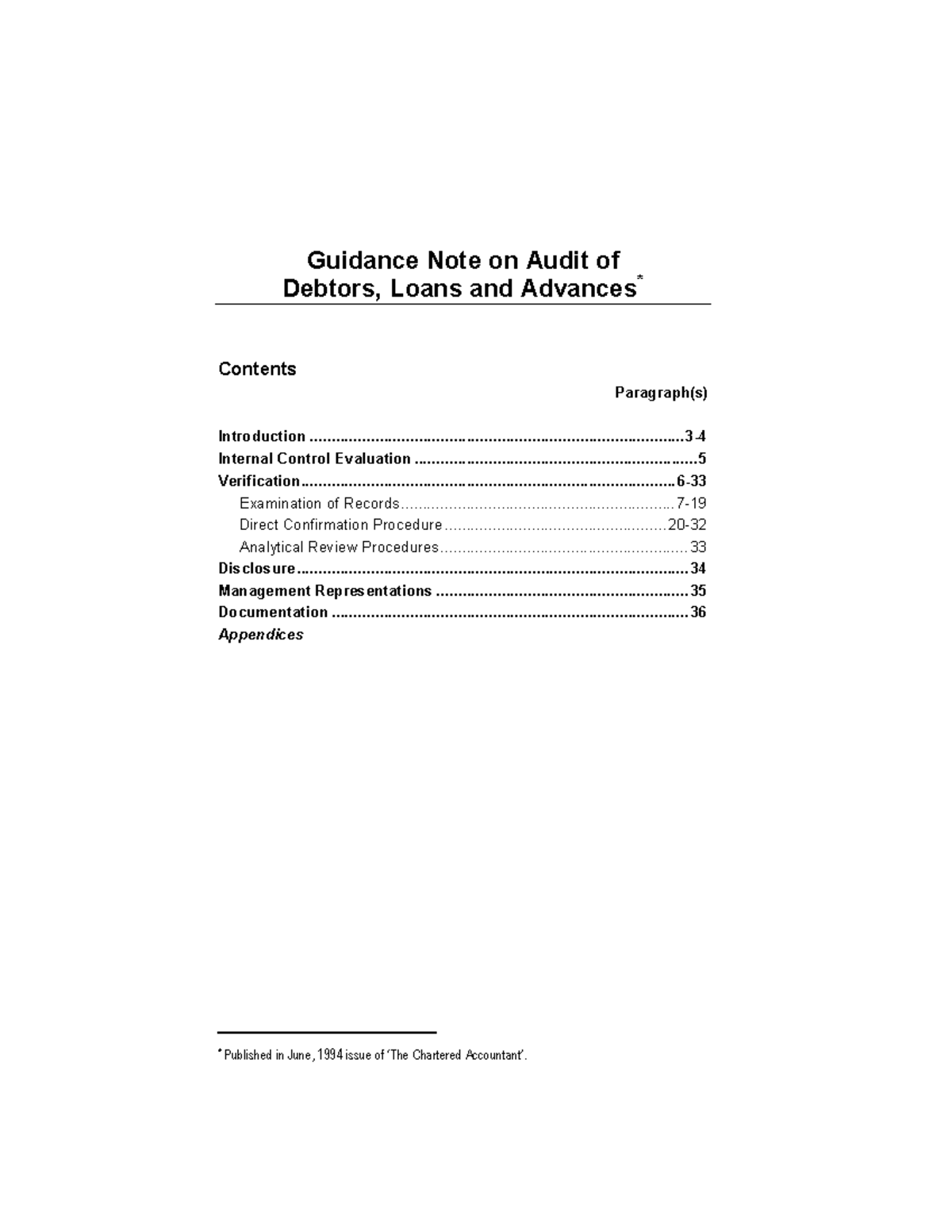 Guidance Note on Audit of Debtors, Loans & Advances (APC) - Studocu