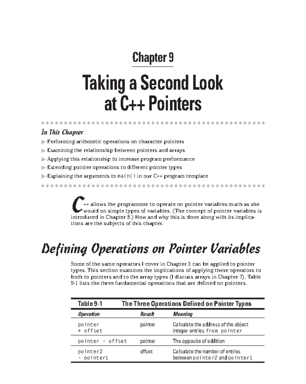 Chapter 09 - Taking a Second Look at C++ Pointers - Chapter 9 Taking a ...