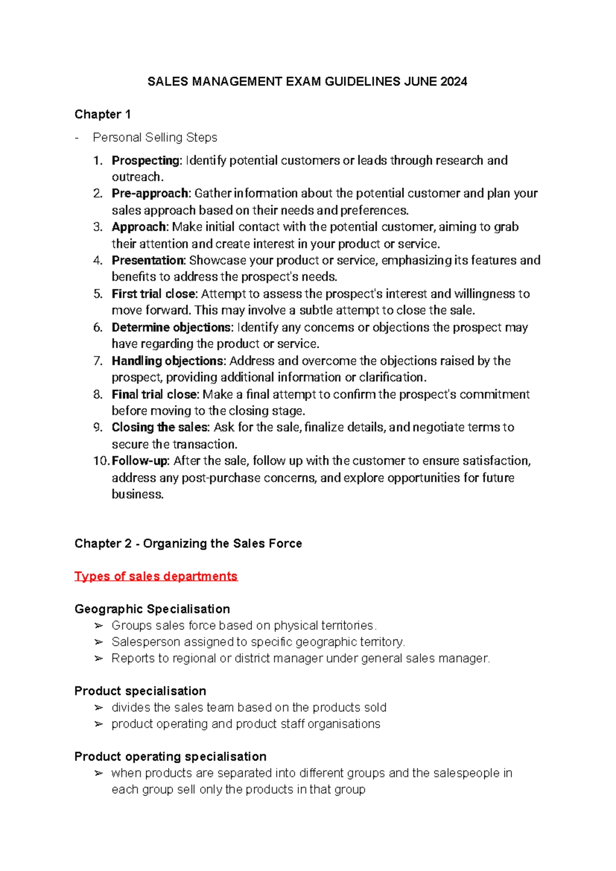 Sales Management EXAM Guidelines for June 2024: Key Insights and ...