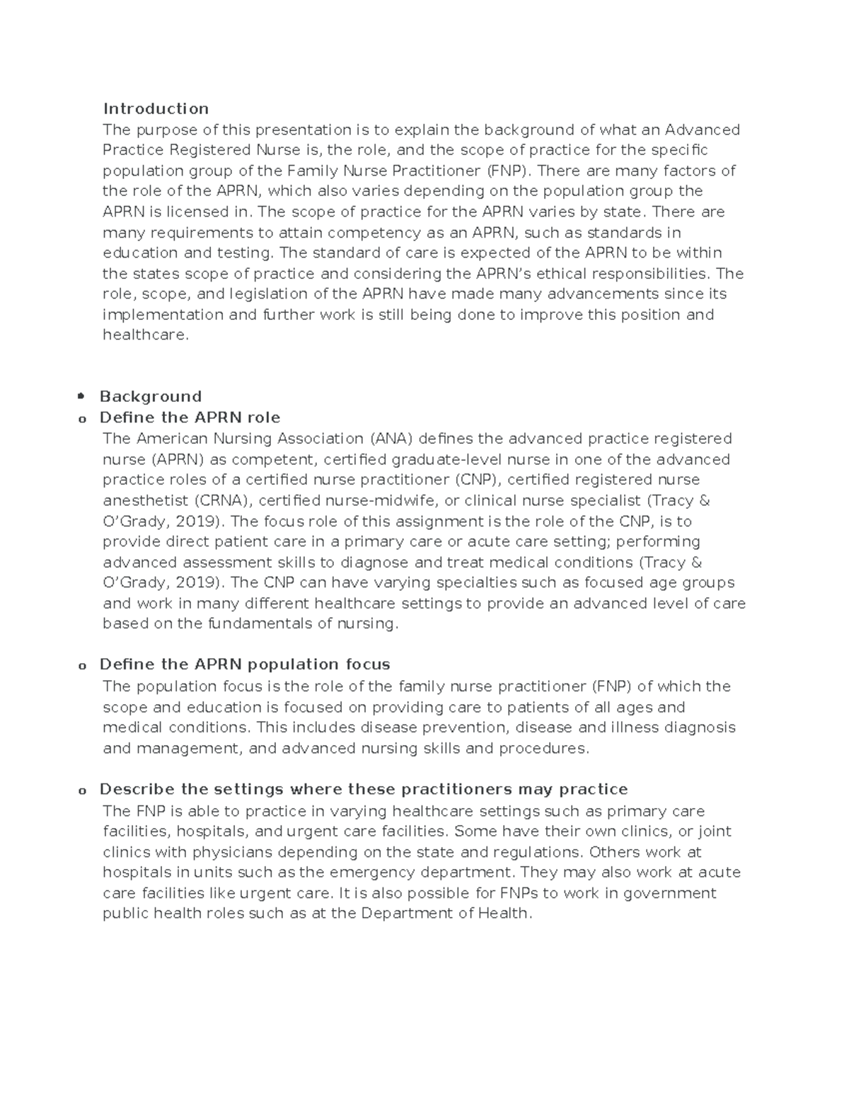 Assignment 4: Understanding the APRN Role and Scope of Practice - Studocu