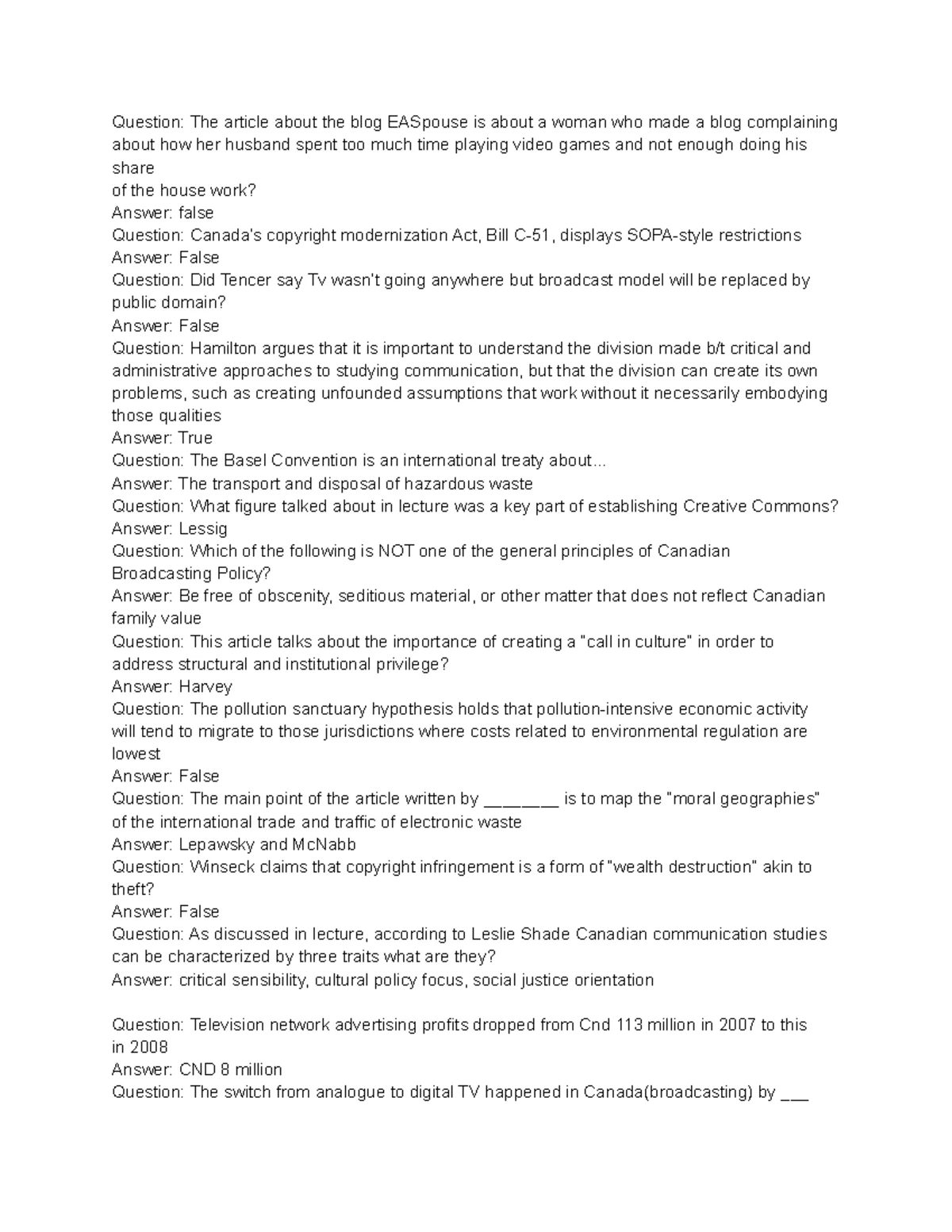 CS101 Final Exam Study Guide: Media, Culture & Communication Insights ...