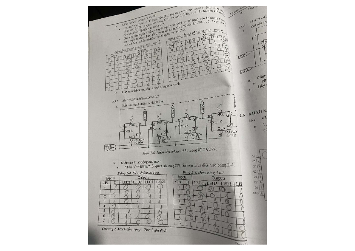 BT C2: Mach Dém Vòng và Hoạt Động của IC 74LS194 - Studocu