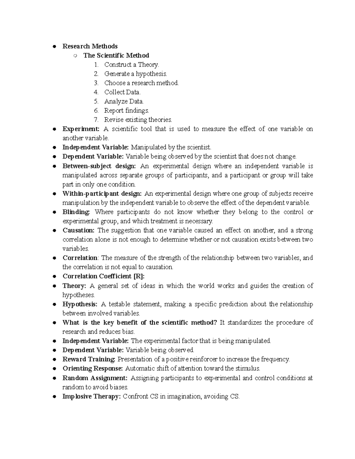 Psych 1F03 Final Exam Notes: Research Methods & The Scientific Method ...