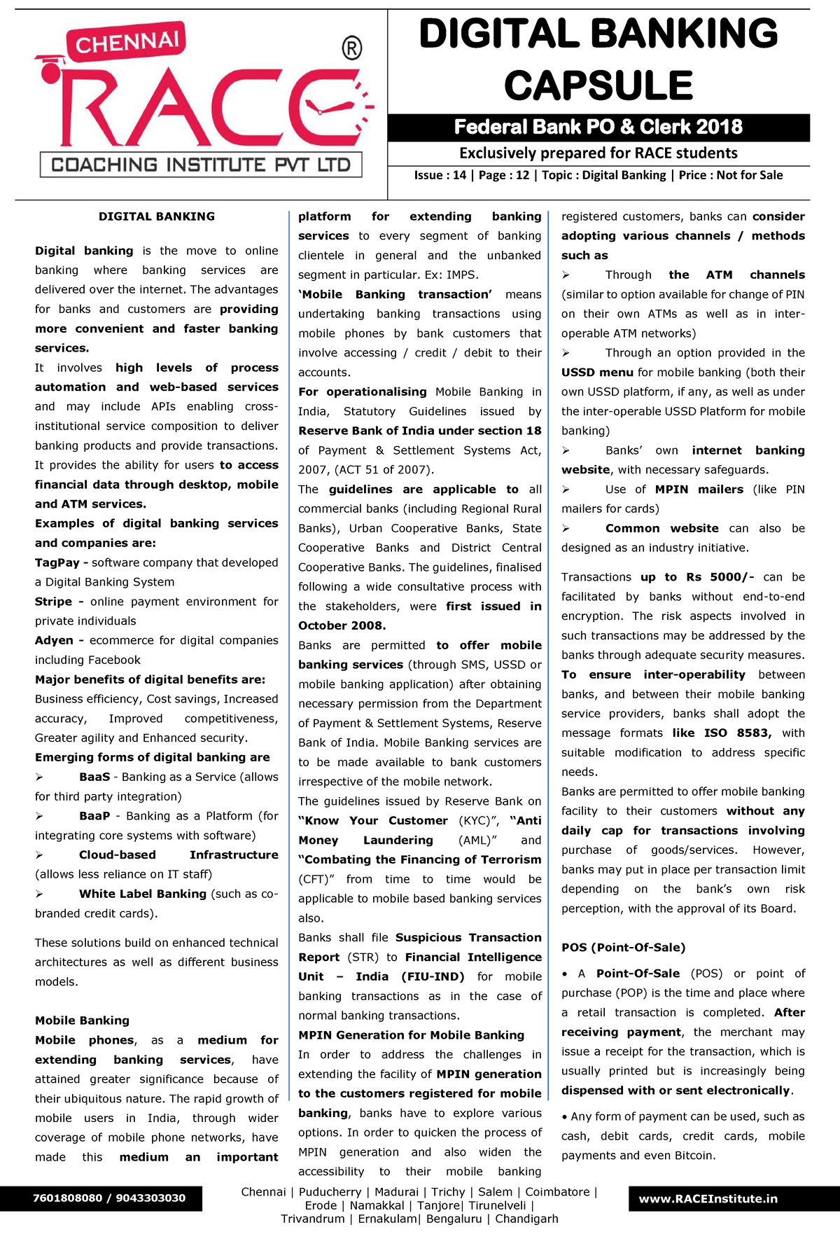 Download Recent Updates ON Digital Banking Material PDF 2018 - DIGITAL ...