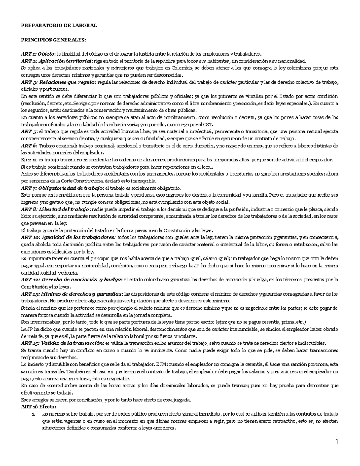 438086714 Apuntes sobre Derecho Laboral Colombiano - Preparatorio - Document Preview