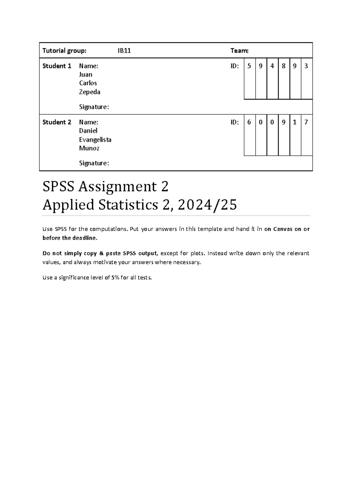 SPSS Assignment 2 Answers - Applied Statistics 2 (2024/25) - Studeersnel