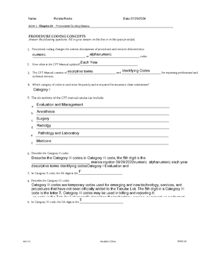 MA121 ROW 1 Chapter 36 MOD 5 - ROW 1 - Chapter 3 6 Assisting in ...