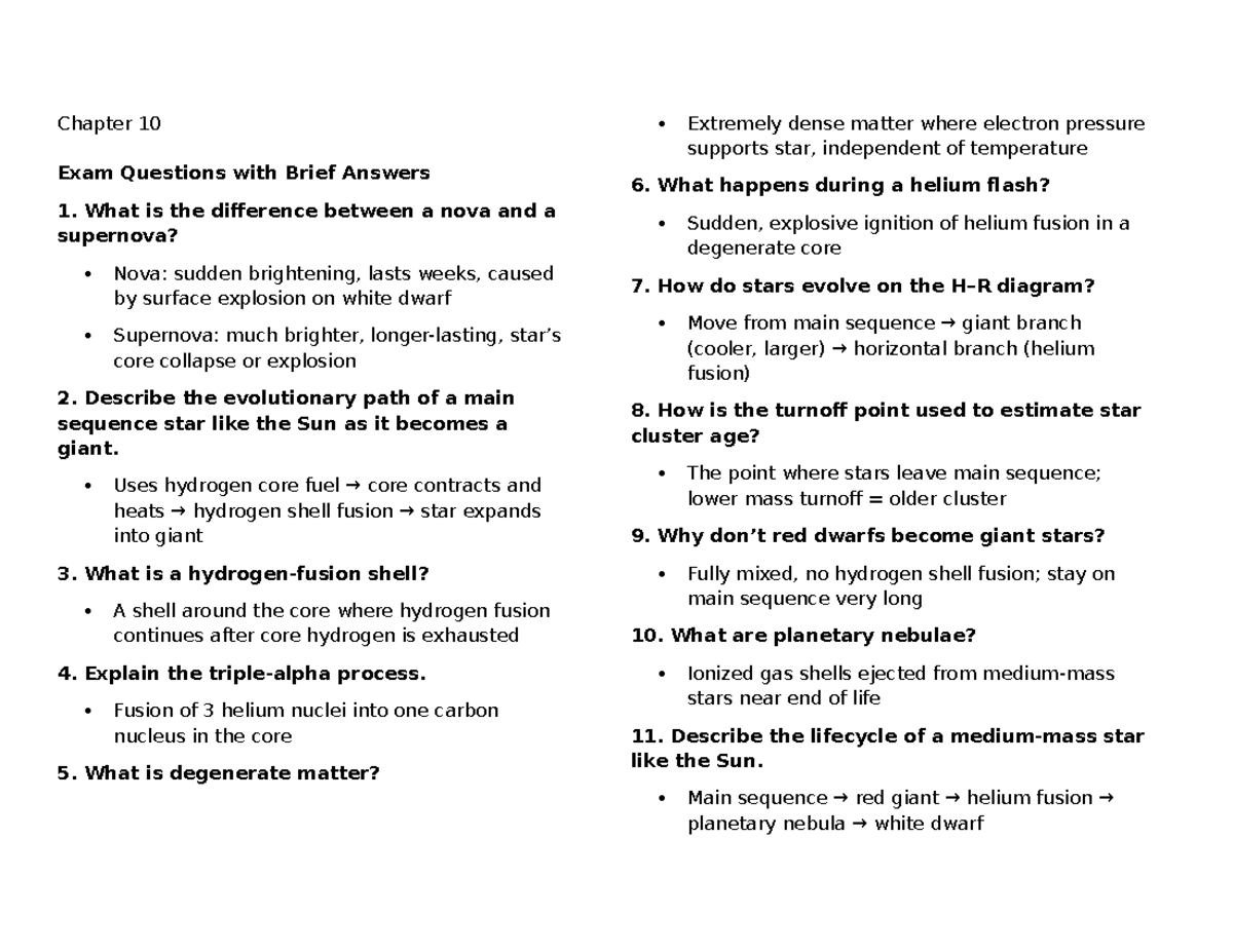 ASTR 101 Final Exam Practice Questions and Answers - Studocu