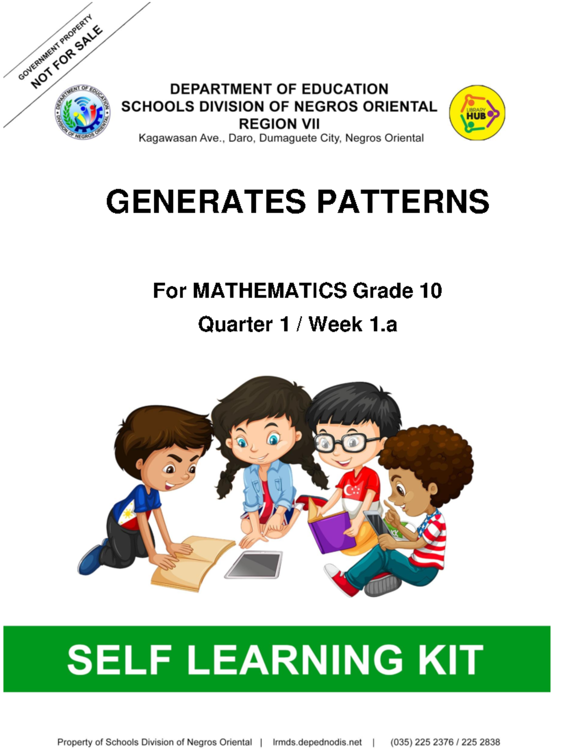 MATH 10-Q1-WK 1.a Self Learning Kit: Generating Patterns - Studocu