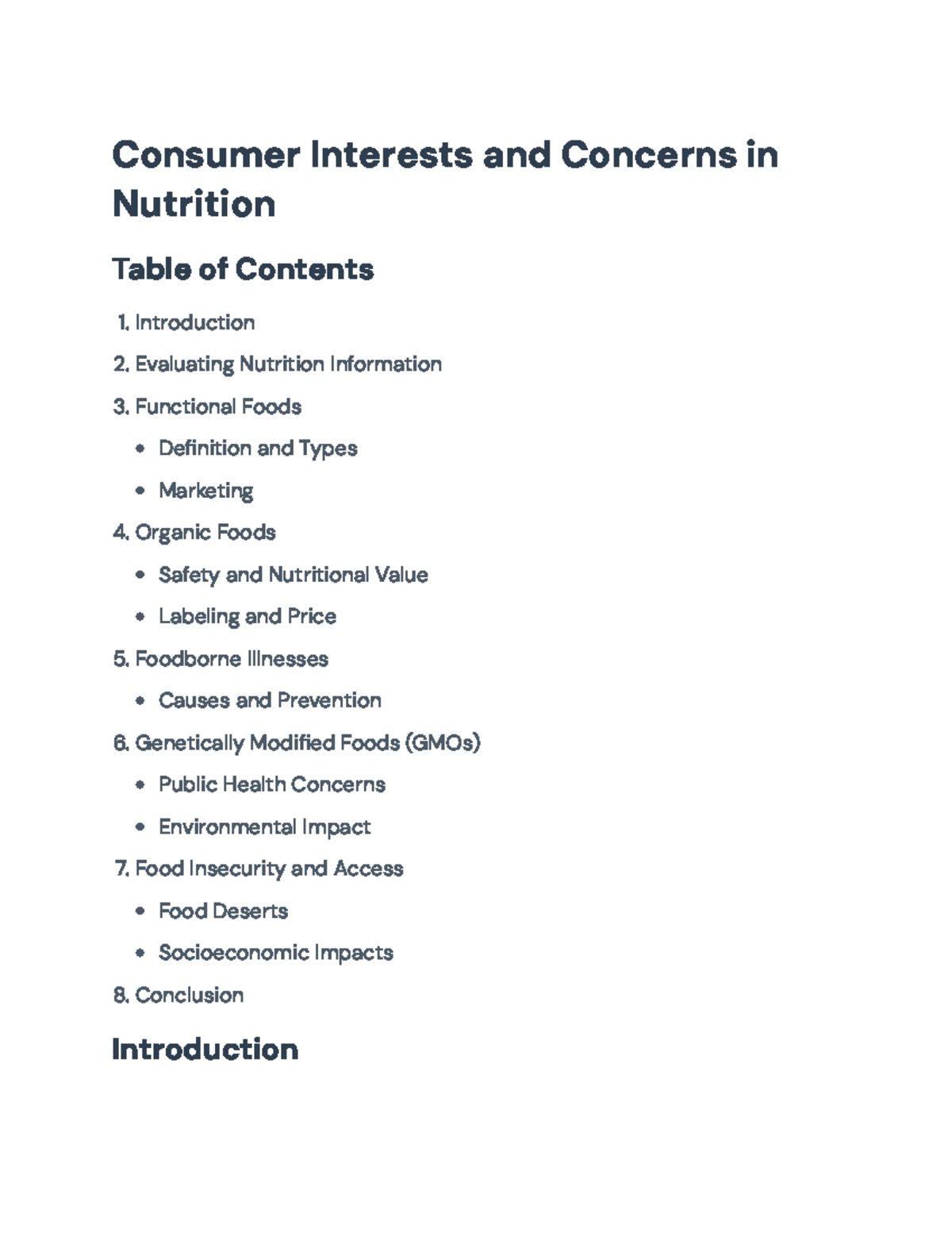 Consumer Interests and Concerns in Nutrition: A Comprehensive Overview ...