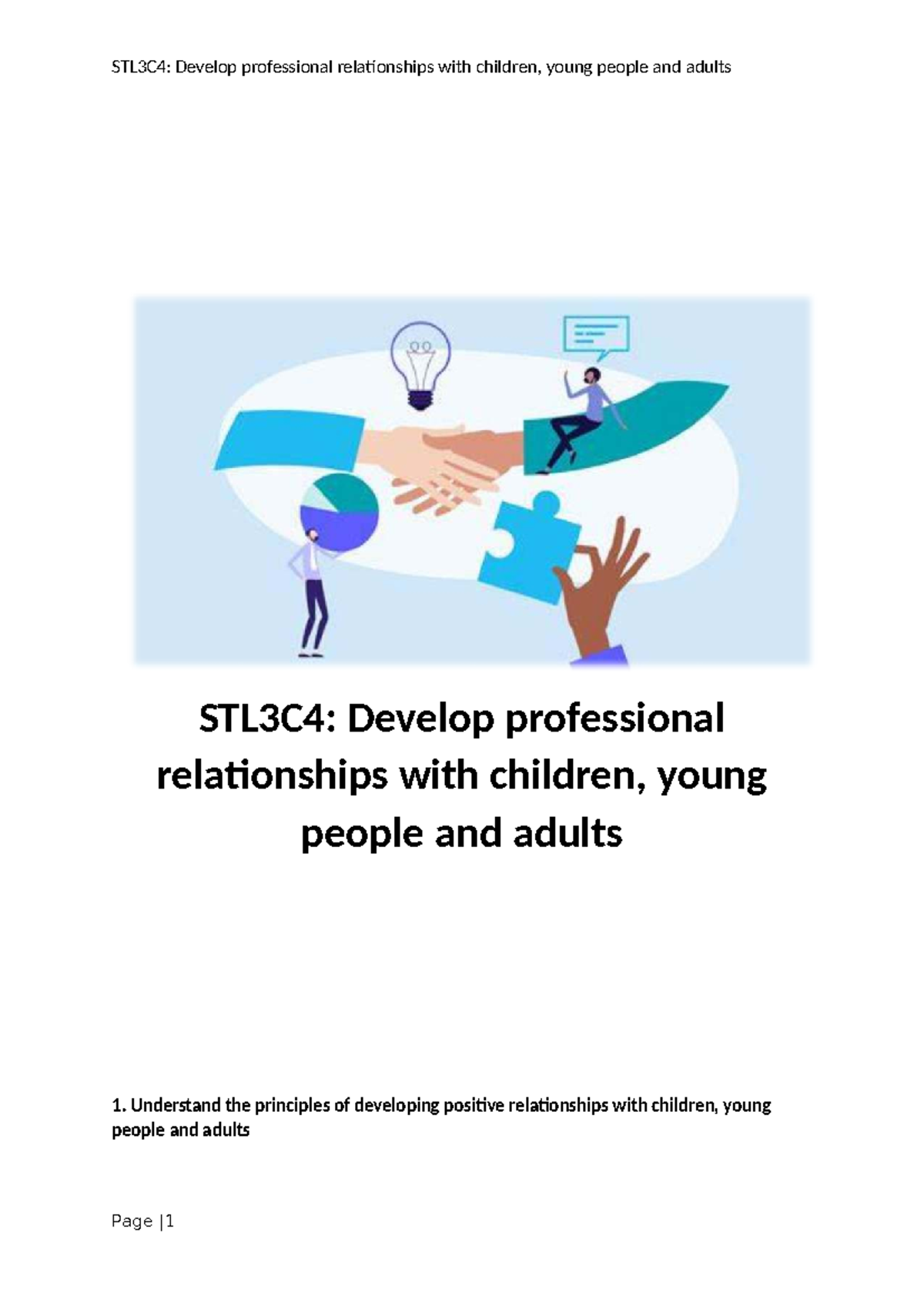 STL3C4: Building Positive Relationships with Children & Adults - Studocu