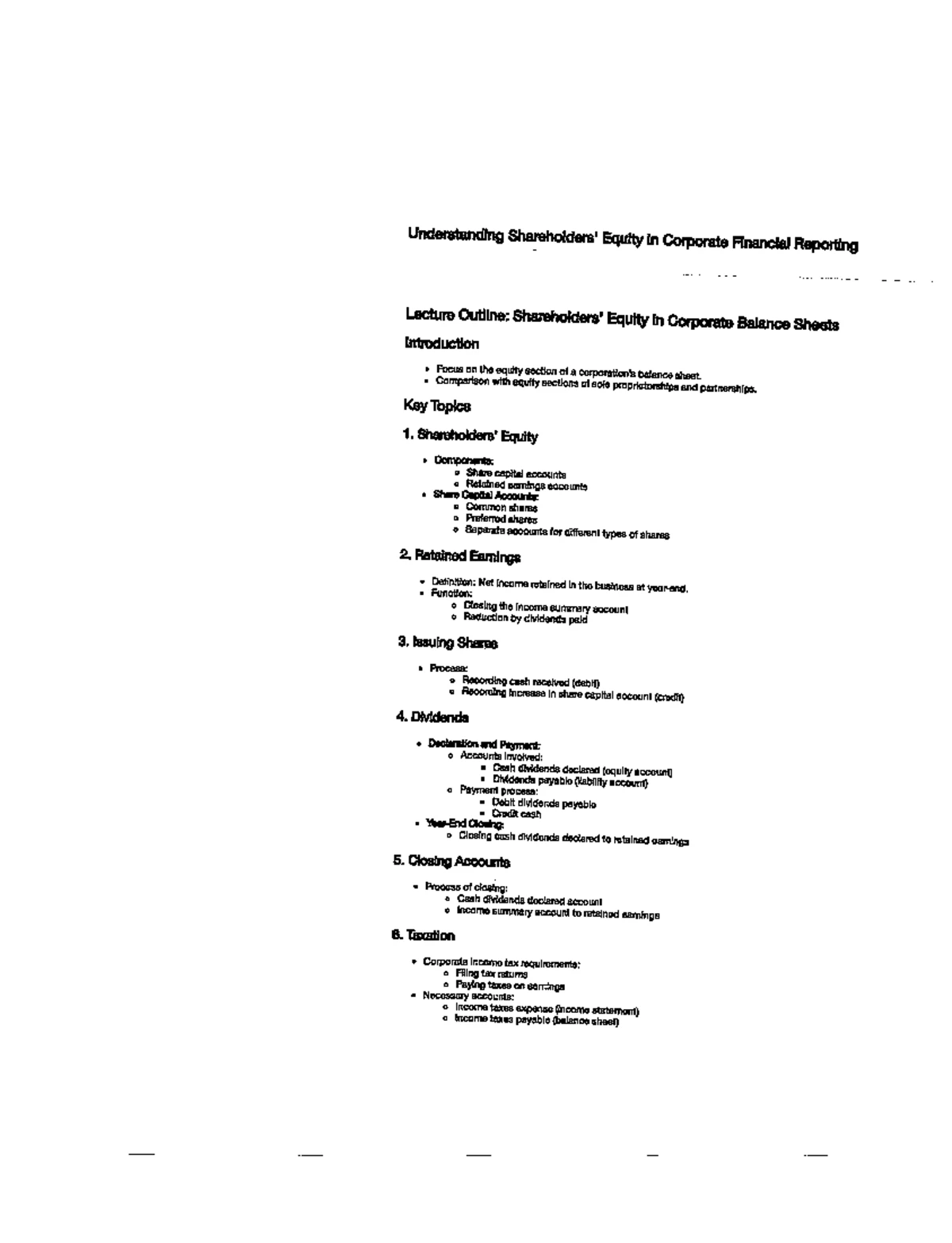 Lecture Notes: Understanding Liabilities & Equity in Financial ...