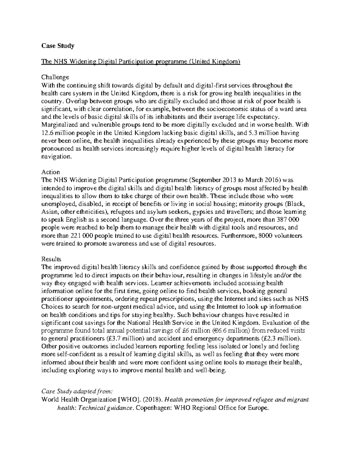 HLST 1010 (W23) Case Study: NHS Digital Participation Program Insights ...