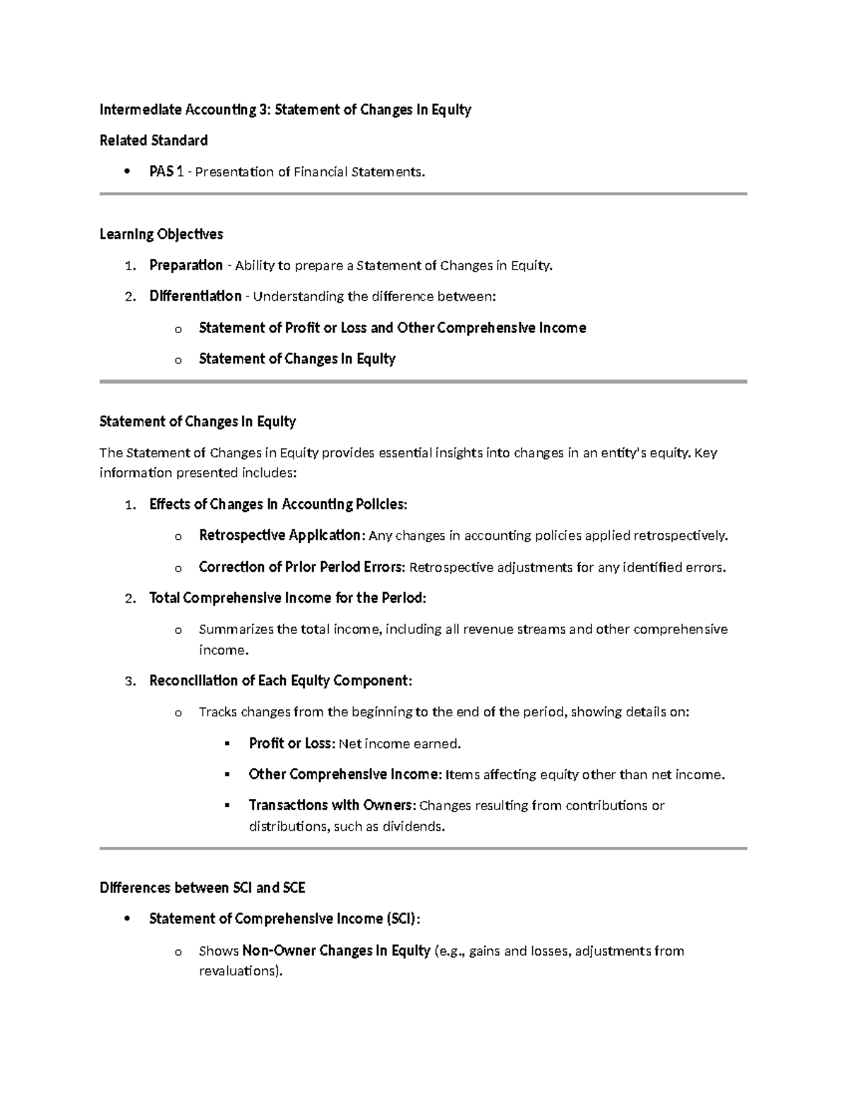 Intermediate Accounting 3 Reviewer: Changes in Equity Overview - Studocu