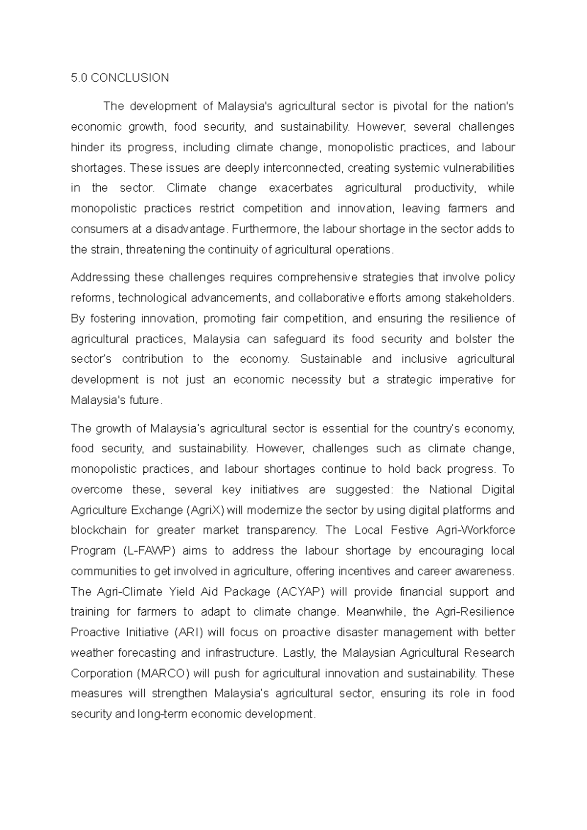 PUBLIC ADMINISTRATION - 5 CONCLUSION The development of Malaysia's ...