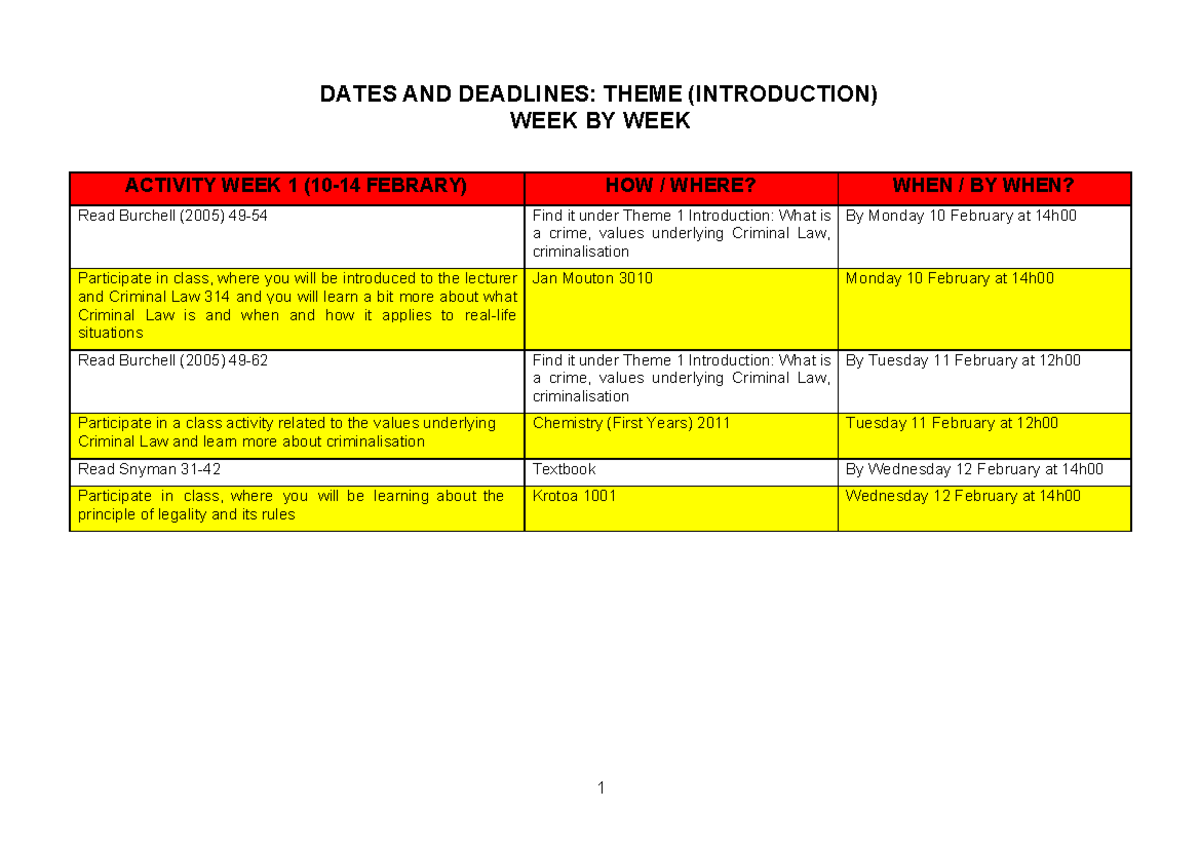 Criminal Law Dates and deadlines book 2025 - DATES AND DEADLINES: THEME ...